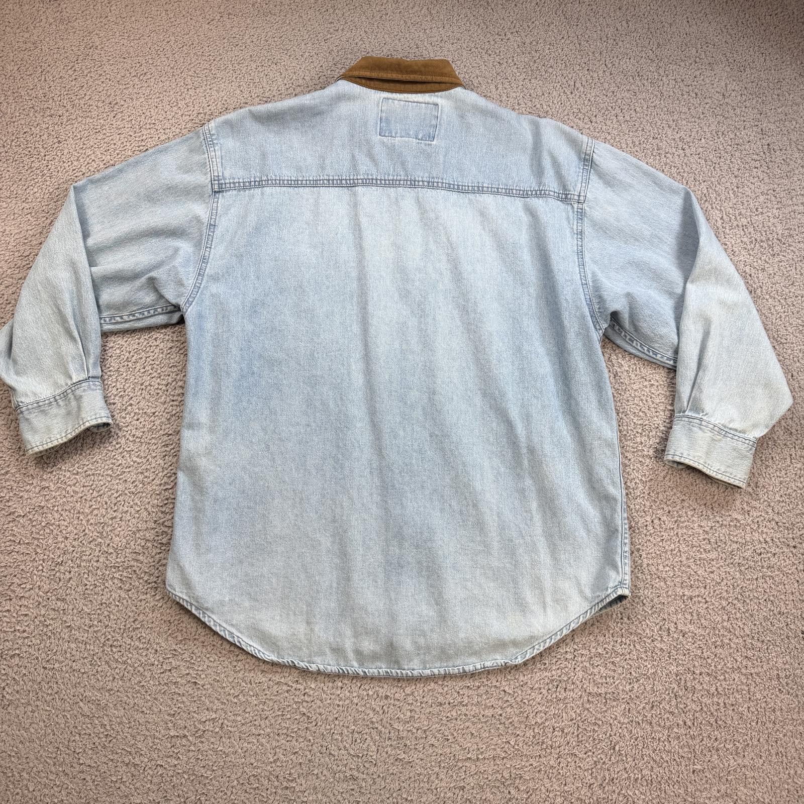 Express Vintage 90s Express Jeans Denim Work Shirt Corduroy Collar Size US S / EU 44-46 / 1 - 2 Thumbnail