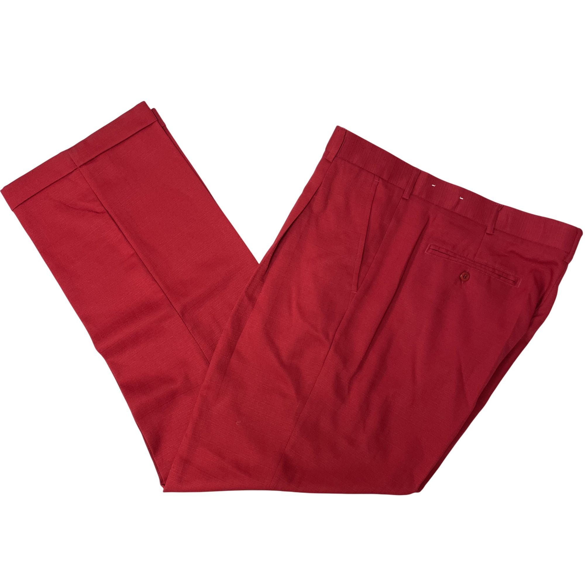 Other Vtg Montique SHINY RED TEXTURED Christmas Dress Pants Size US 38 / EU 54 - 1 Thumbnail