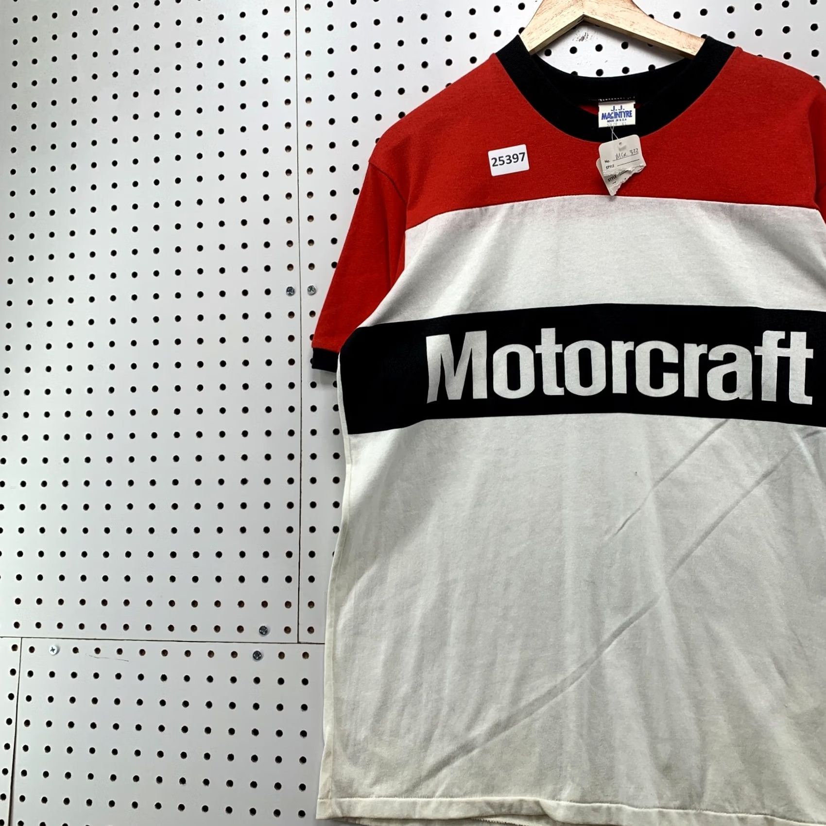 Vintage VINTAGE JJ Macintyre Shirt XL Red 80s Motocraft Single Stitch White Mens 22x29 Size US XL / EU 56 / 4 - 3 Thumbnail