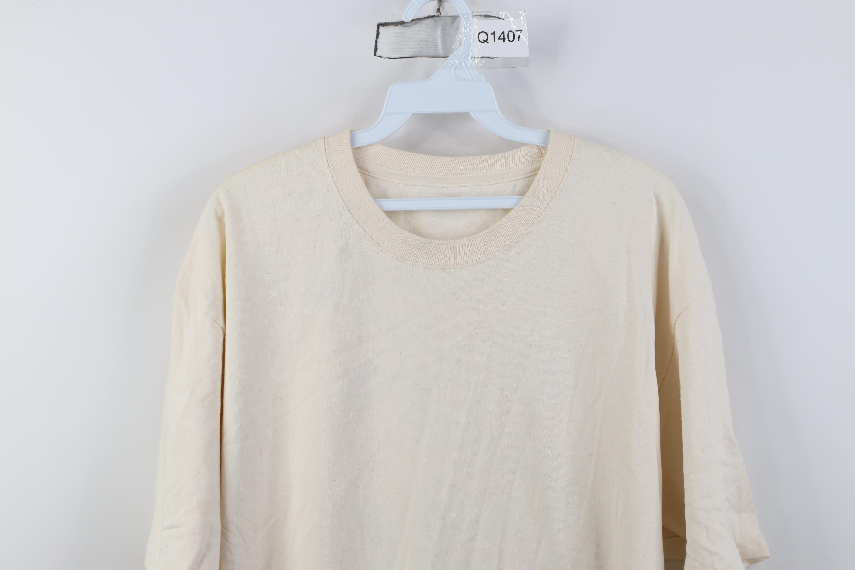 Vintage Vintage 90s Streetwear Blank Raw Cotton Short Sleeve T-Shirt Size US L / EU 52-54 / 3 - 2 Thumbnail