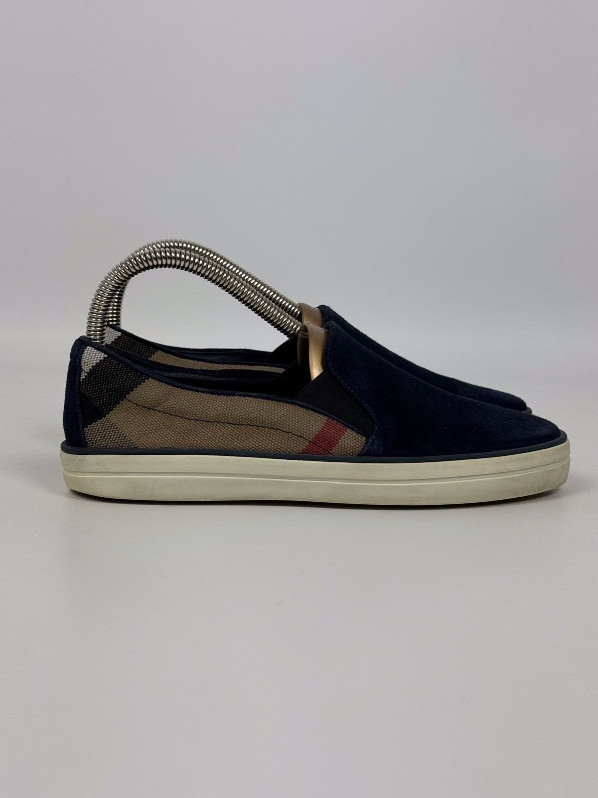 Burberry Faded Burberry Nova Check Suede Slip On Shoes Size US 5 / EU 37 - 6 Thumbnail