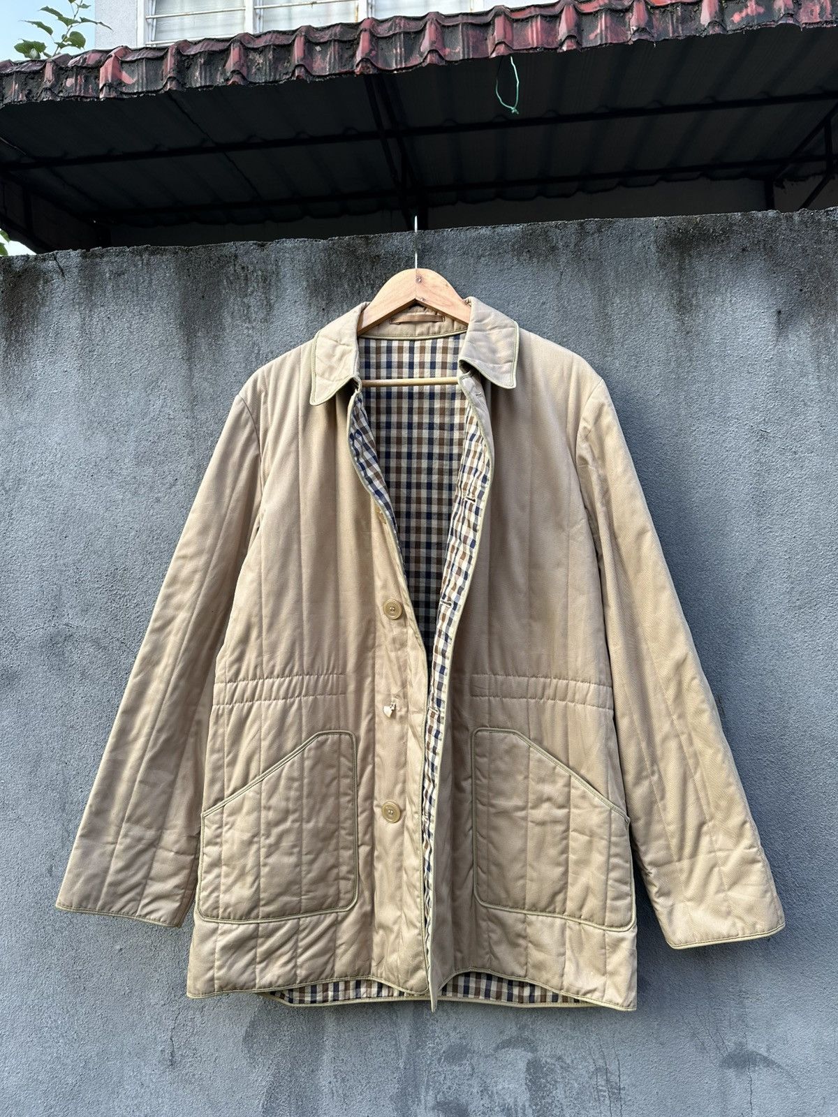 Aquascutum 👹Aquascutum Novacheck Lined Quilted Jacket Size US L / EU 52-54 / 3 - 6 Thumbnail