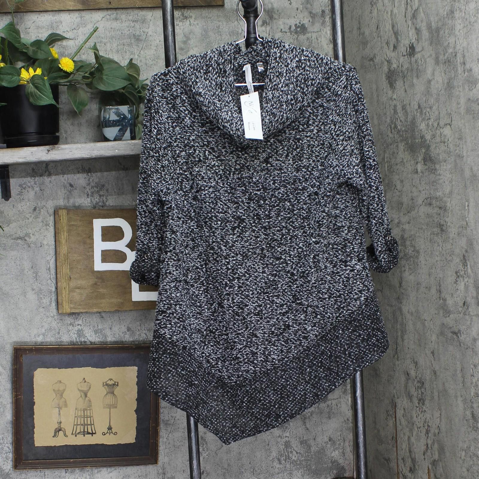 Other Nwt Ny Collection Cowl Neck Pullover Sweater Black Multi 1x Size XL / US 12-14 / IT 48-50 - 1 Thumbnail