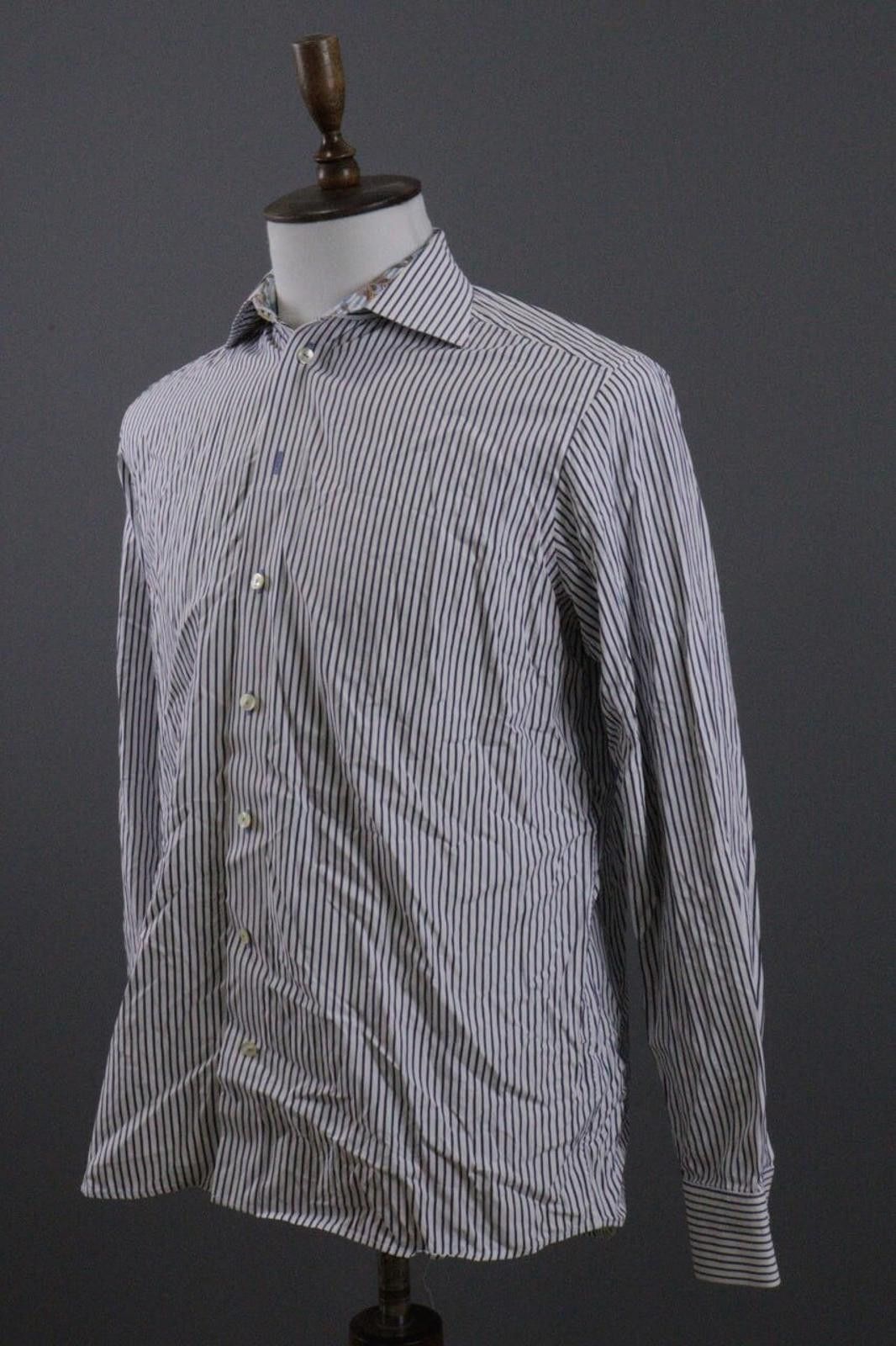 Flower Mountain Eton Contemporary Striped Floral Dress Shirt Size 16 41 Size US L / EU 52-54 / 3 - 8 Thumbnail