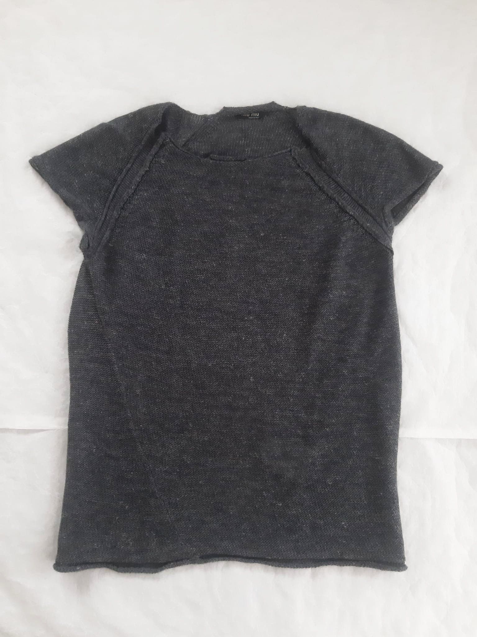 Miu Miu MiuMiu SS 2007 Distressed Alpaca & Linen Knit T-Shirt Size US M / EU 48-50 / 2 - 2 Thumbnail