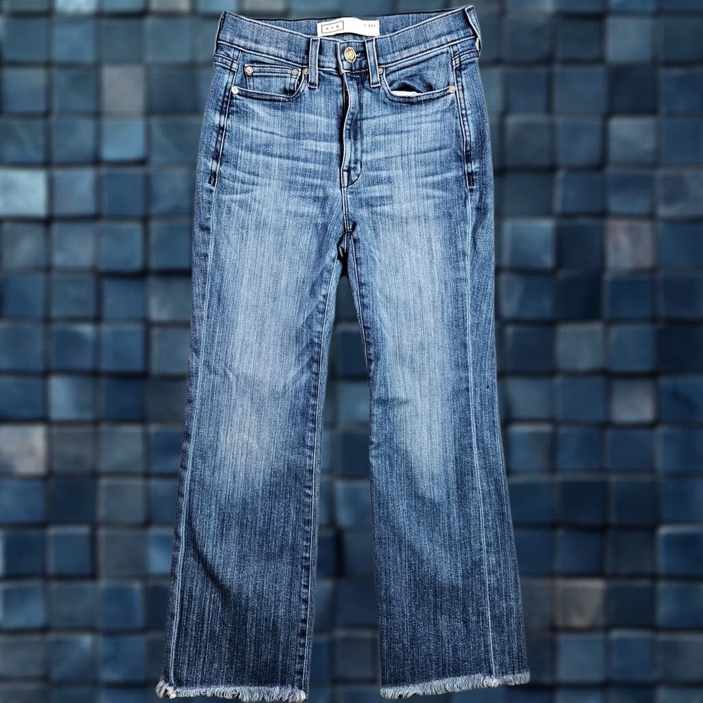 AYR AYR Women Jeans W26S The BOMB Pop Straight Leg Raw Hem Premium Denim Blue Casual 5-Pocket Regular Rise Belted Machine Washable Mens Womens Girls Boys? Size 26" / US 2 / IT 38 - 1 Thumbnail