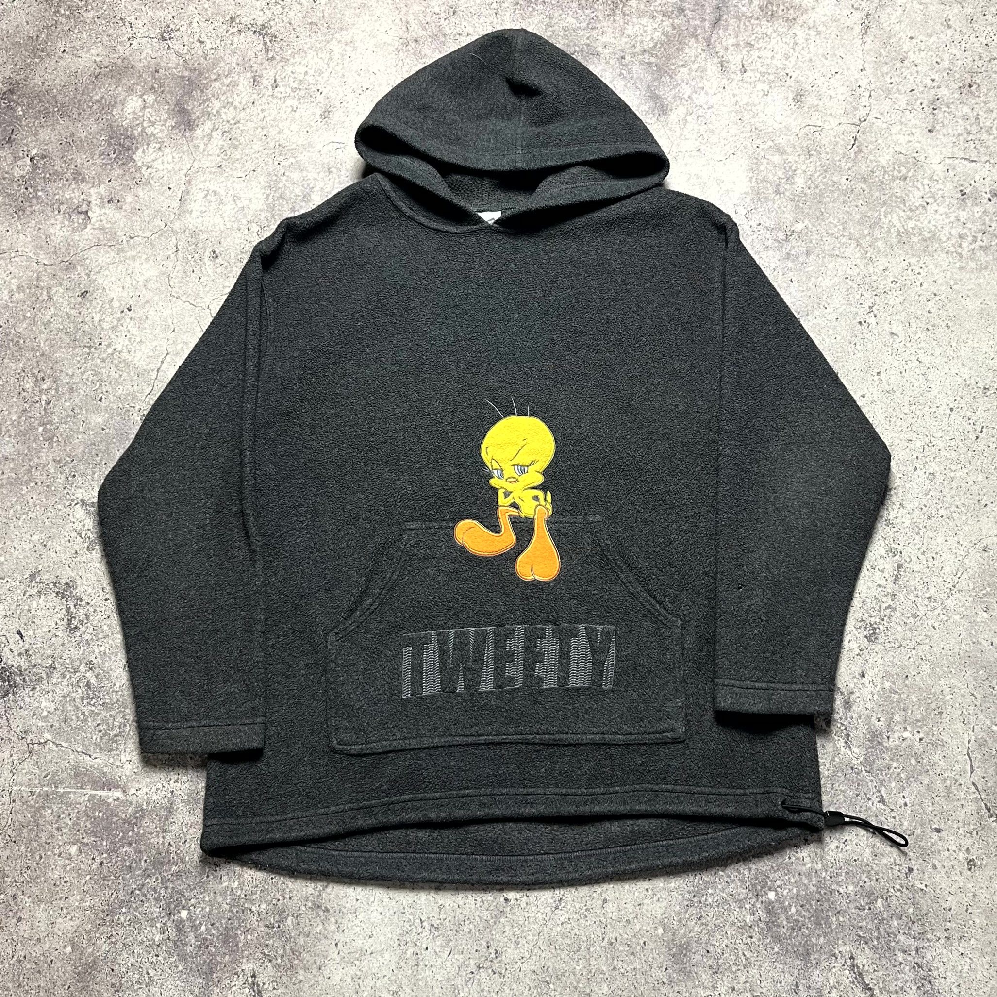 Warner Bros Vintage Looney Tunes Tweety Bird Fleece Grey Hoodie Size L Size US L / EU 52-54 / 3 - 1 Thumbnail