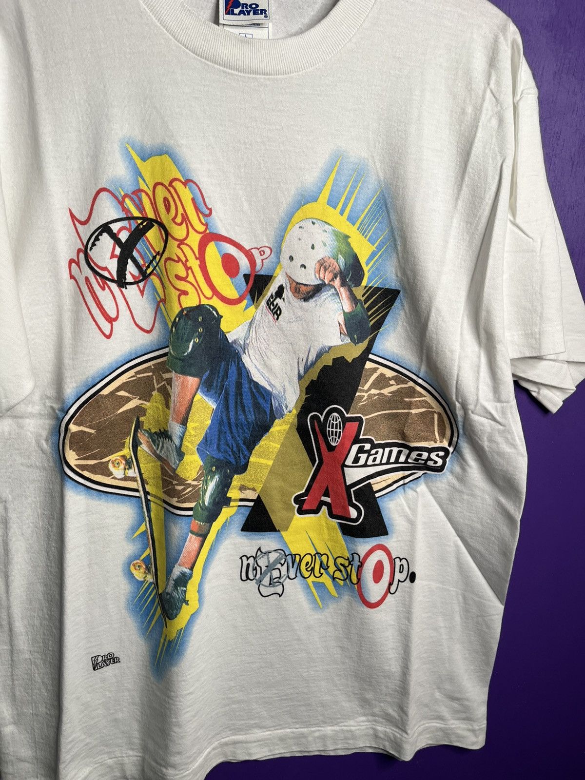Pro Player × Vintage Vintage 90s Pro player X Games skateboarding t-shirt Size US XL / EU 56 / 4 - 3 Thumbnail