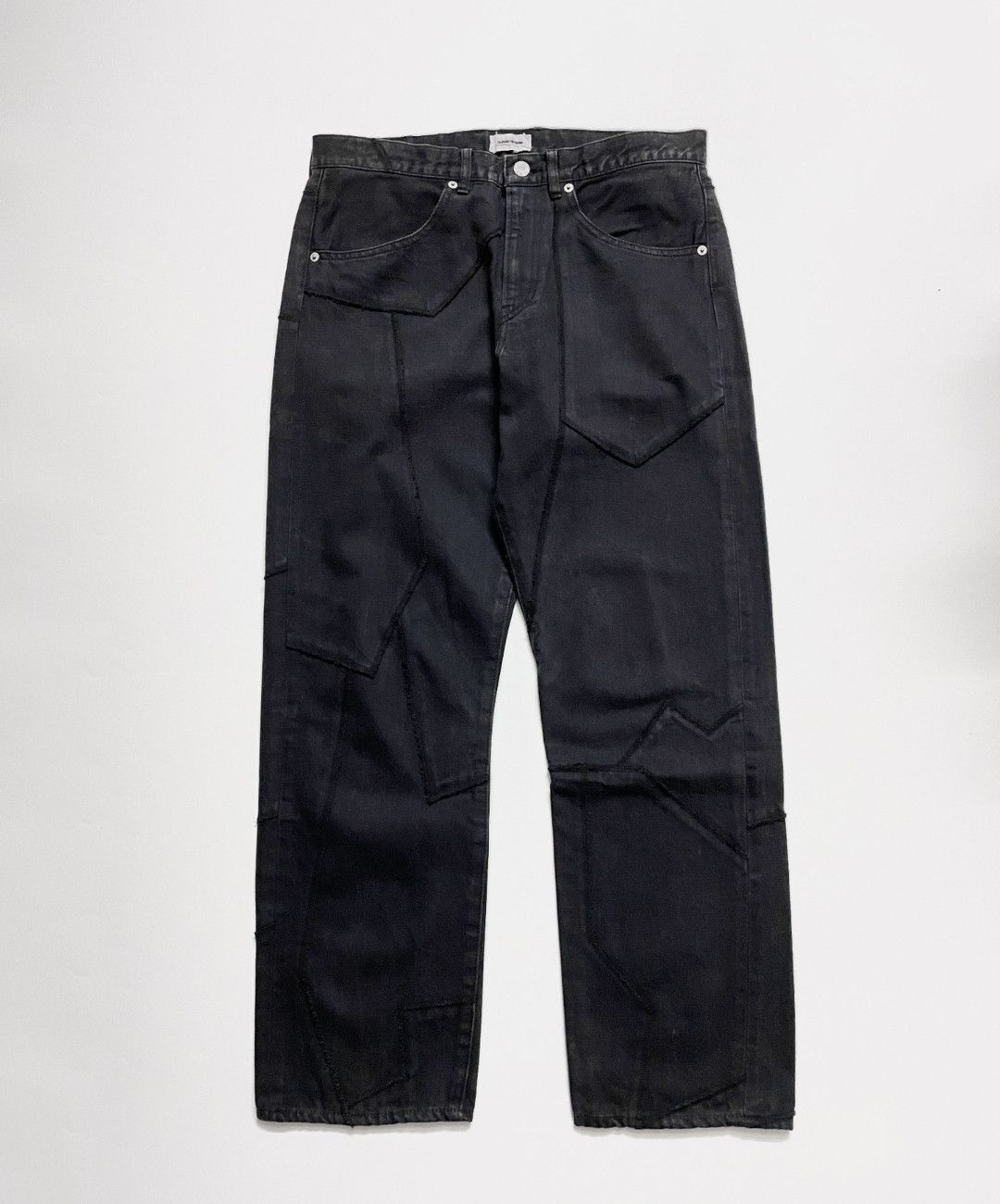 undercover Patchwork Cropped Straight Leg Jeans-2506