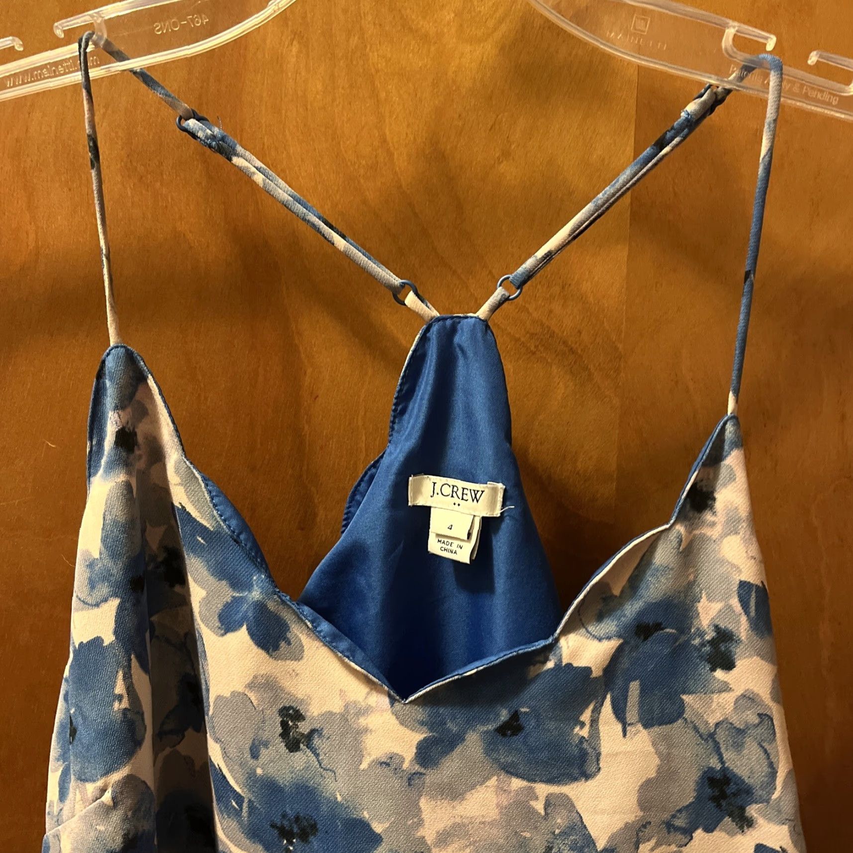 J.Crew J. Crew Womens Size 4 Blue Abstract Floral Dressy Tank Top Size S / US 4 / IT 40 - 2 Thumbnail