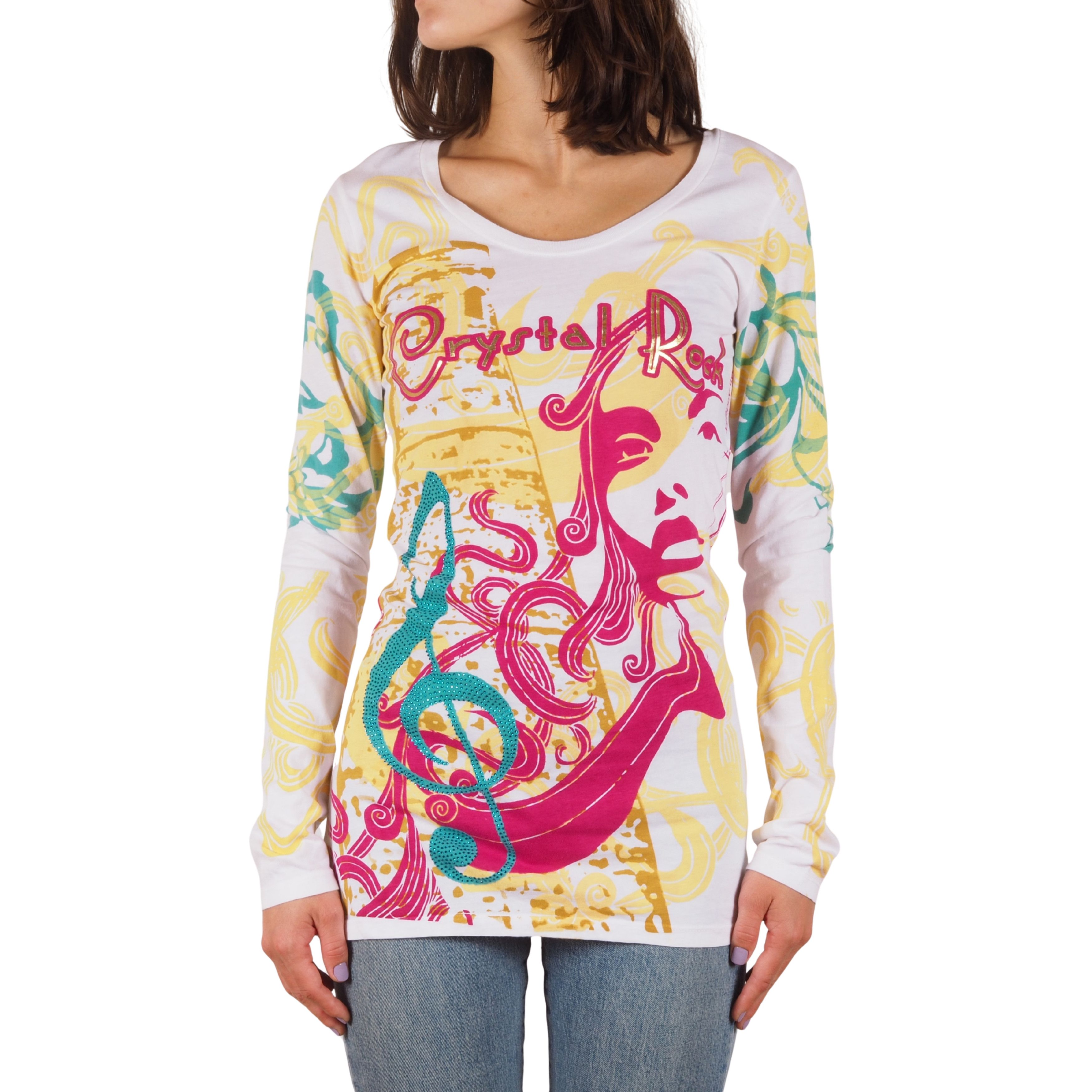 Christian Audigier Christian Audigier Crystal Rock Vintage Long Sleeve Top Size M / US 6-8 / IT 42-44 - 1 Thumbnail