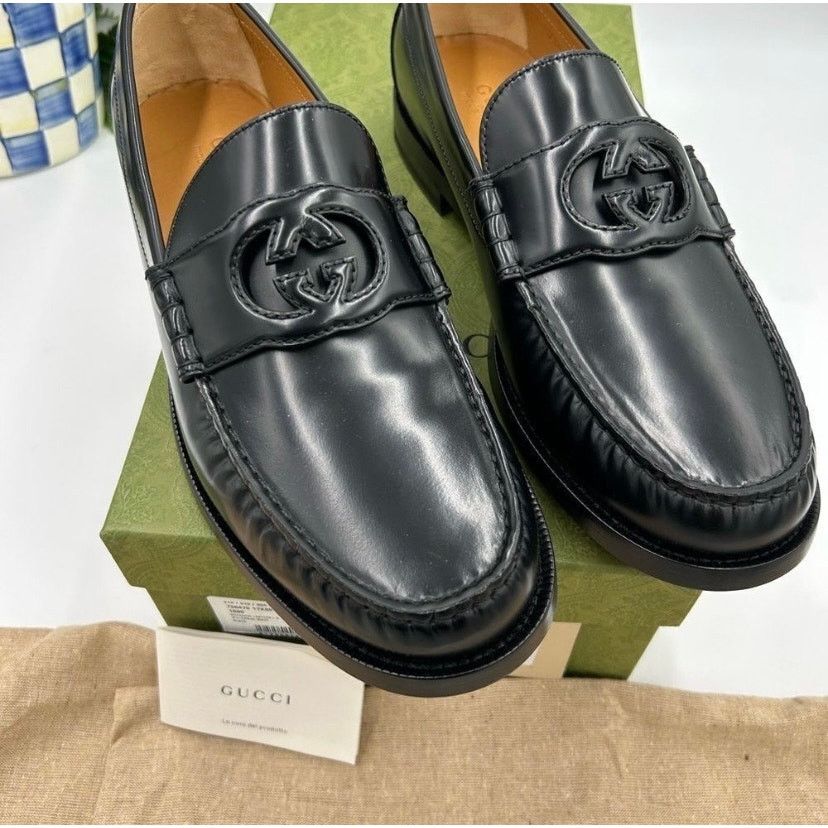 Gucci Gucci interlocking GG Leather loafers size 11 made in Italy Size US 11.5 / EU 44-45 - 2 Thumbnail