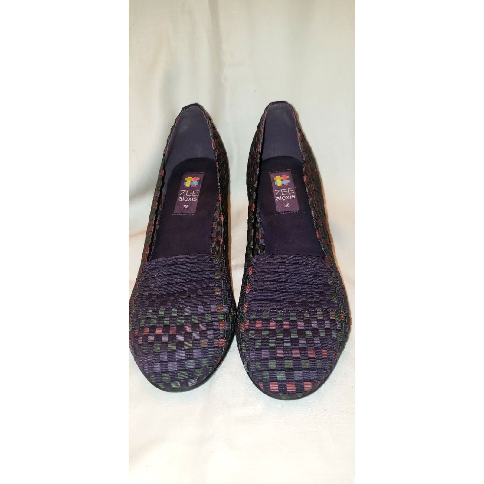 ALEXIS ZEE ALEXIS PURPLE WOVEN WEDGE WOMEN'S SIZE 7.5M OR 38EU Casual Comfort Shoes Size US 8 / IT 38 - 2 Thumbnail