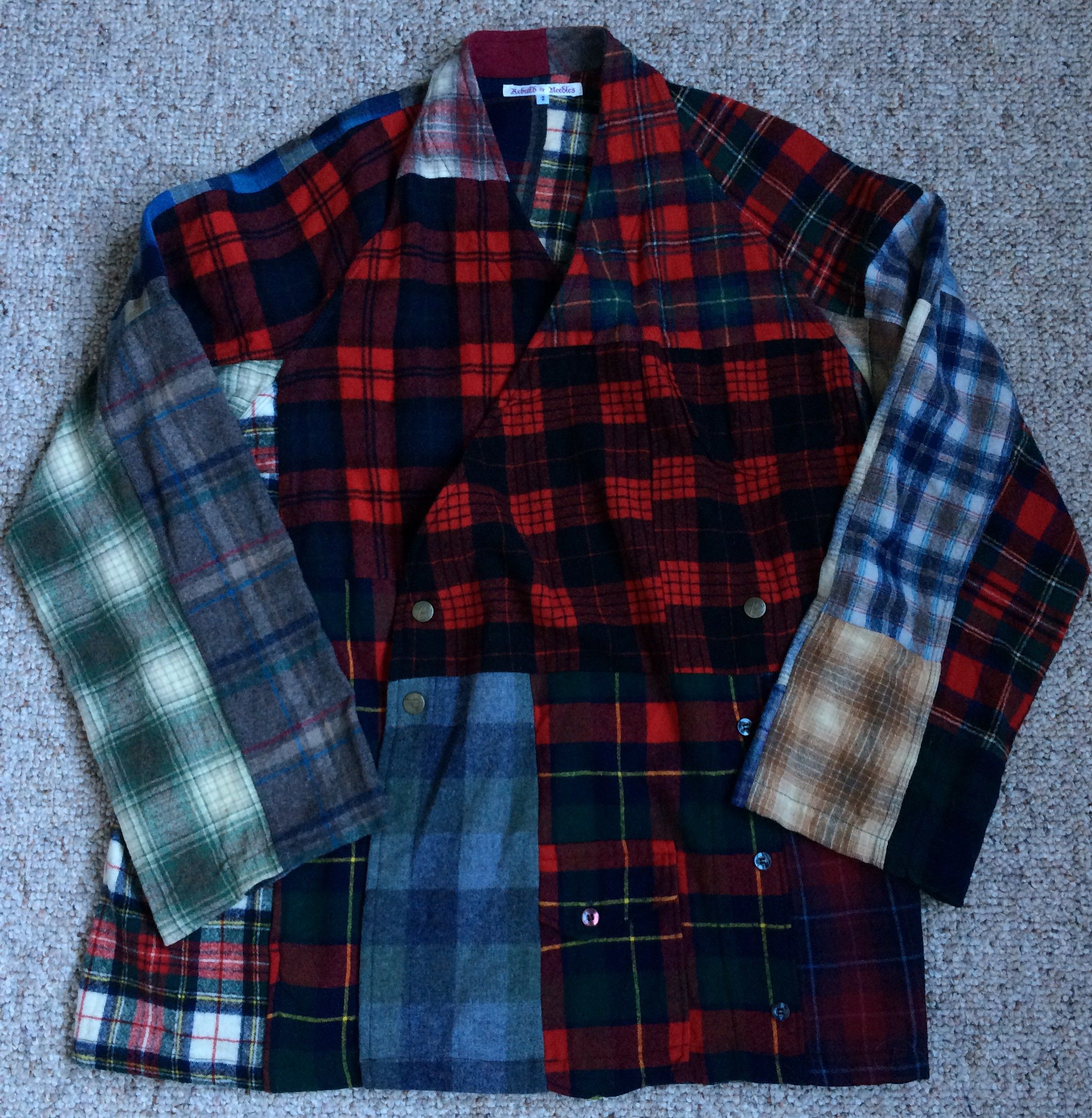 Needles Rebuild by Needles Patchwork Plaid Wool Coat Jacket Size US M / EU 48-50 / 2 - 1 Thumbnail