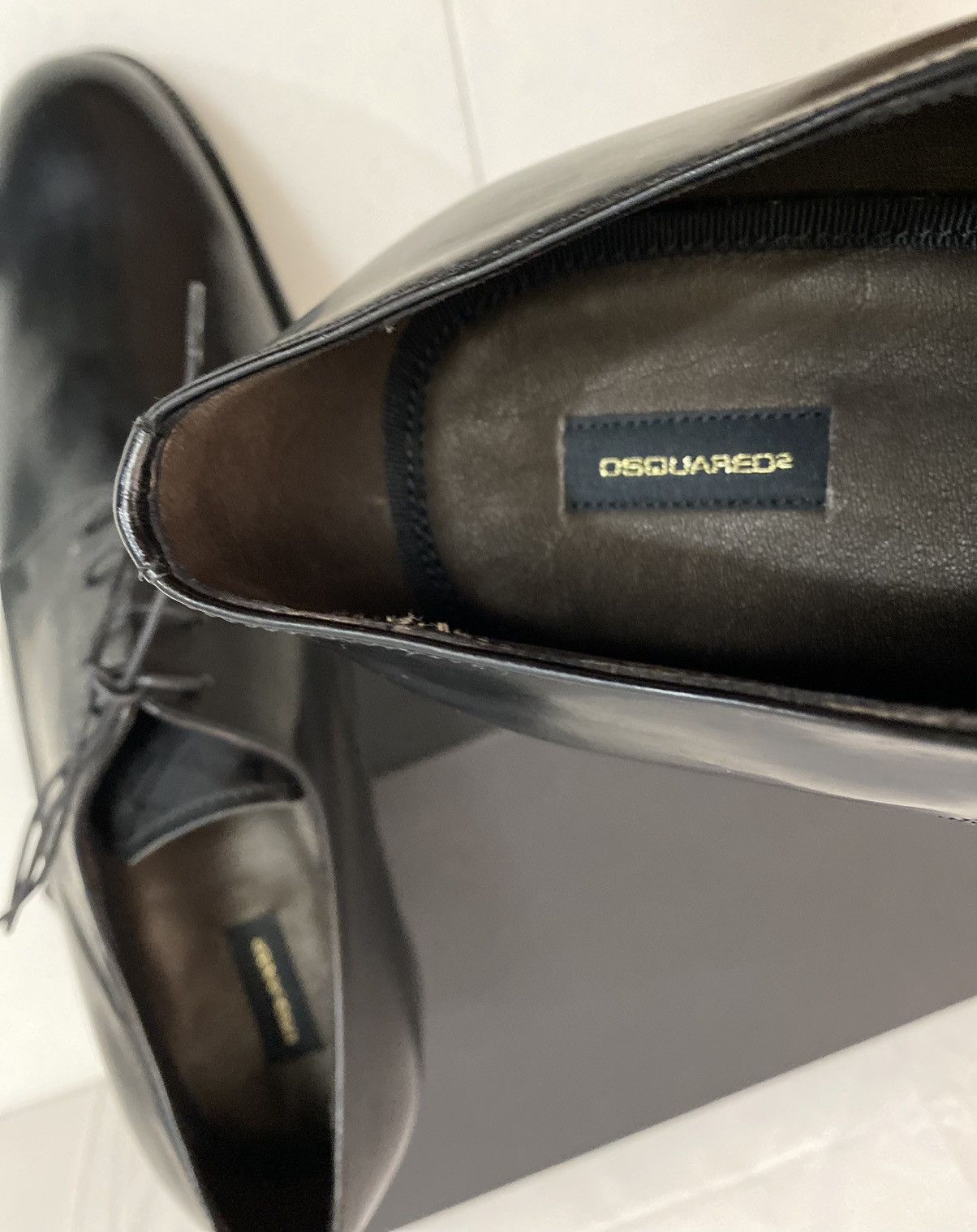Dsquared2 Dsquared2 🇮🇹 Black Polished Leather Evening Derby 11 NEW Size US 11 / EU 44 - 2 Thumbnail