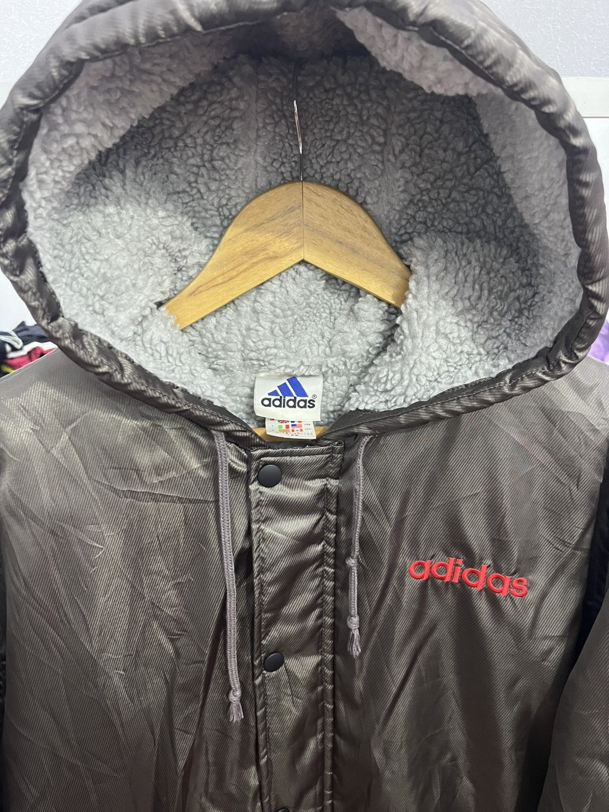 Adidas Vintage Y2K Adidas Sherpa Lined Hooded Parka Coat Size US L / EU 52-54 / 3 - 5 Thumbnail