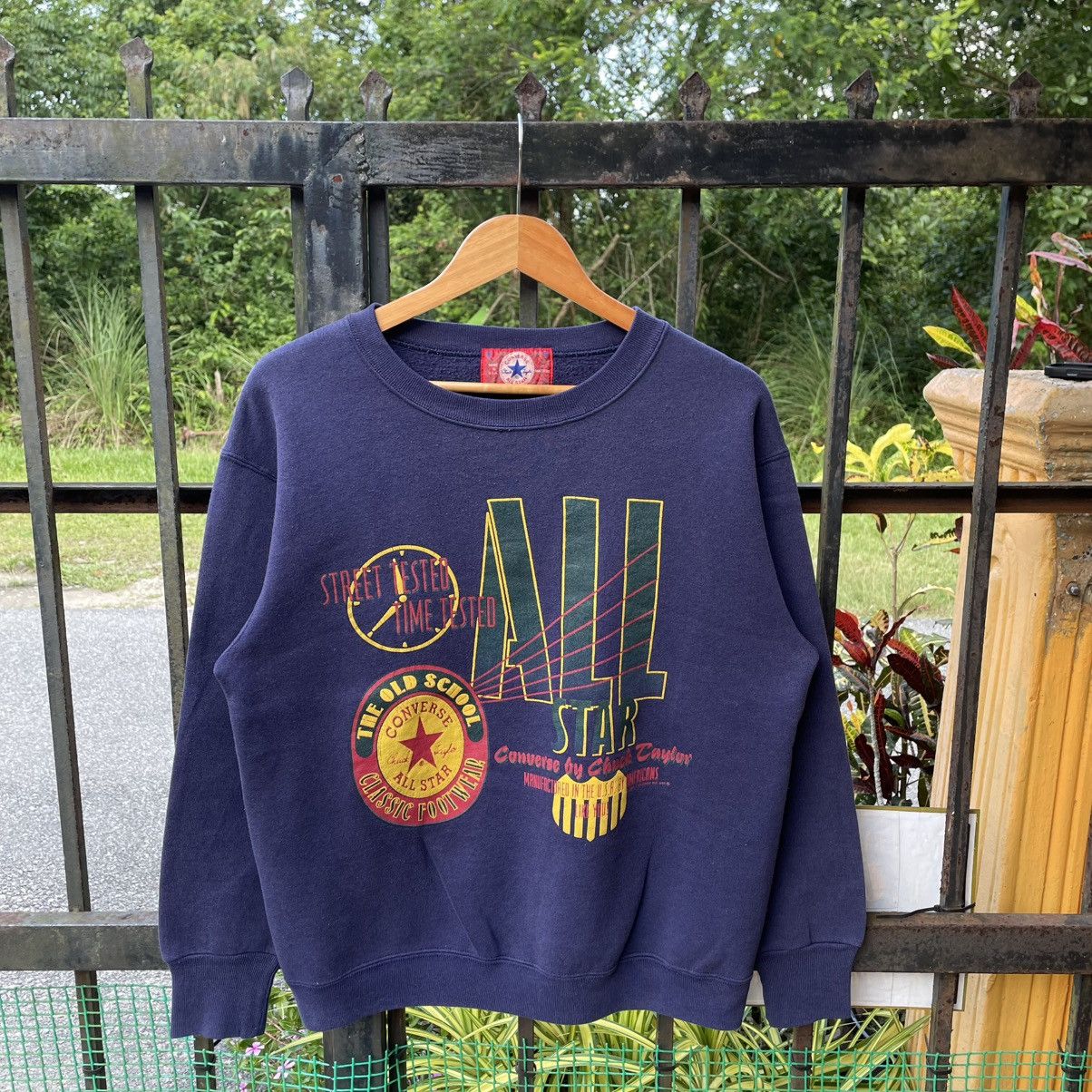 Converse 🔥Vintage 1993 Converse Big Clock Logo Sweatshirts Size US M / EU 48-50 / 2 - 1 Thumbnail