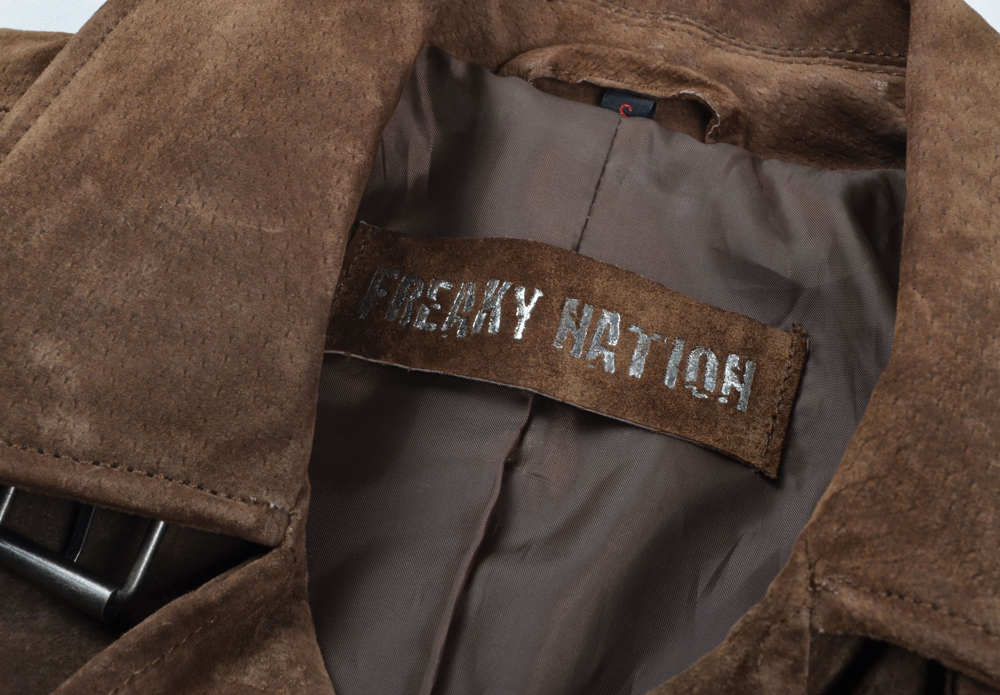 Other Freaky Nation Punk Grunge Brown Leather Biker Jacket Size S / US 4 / IT 40 - 5 Thumbnail