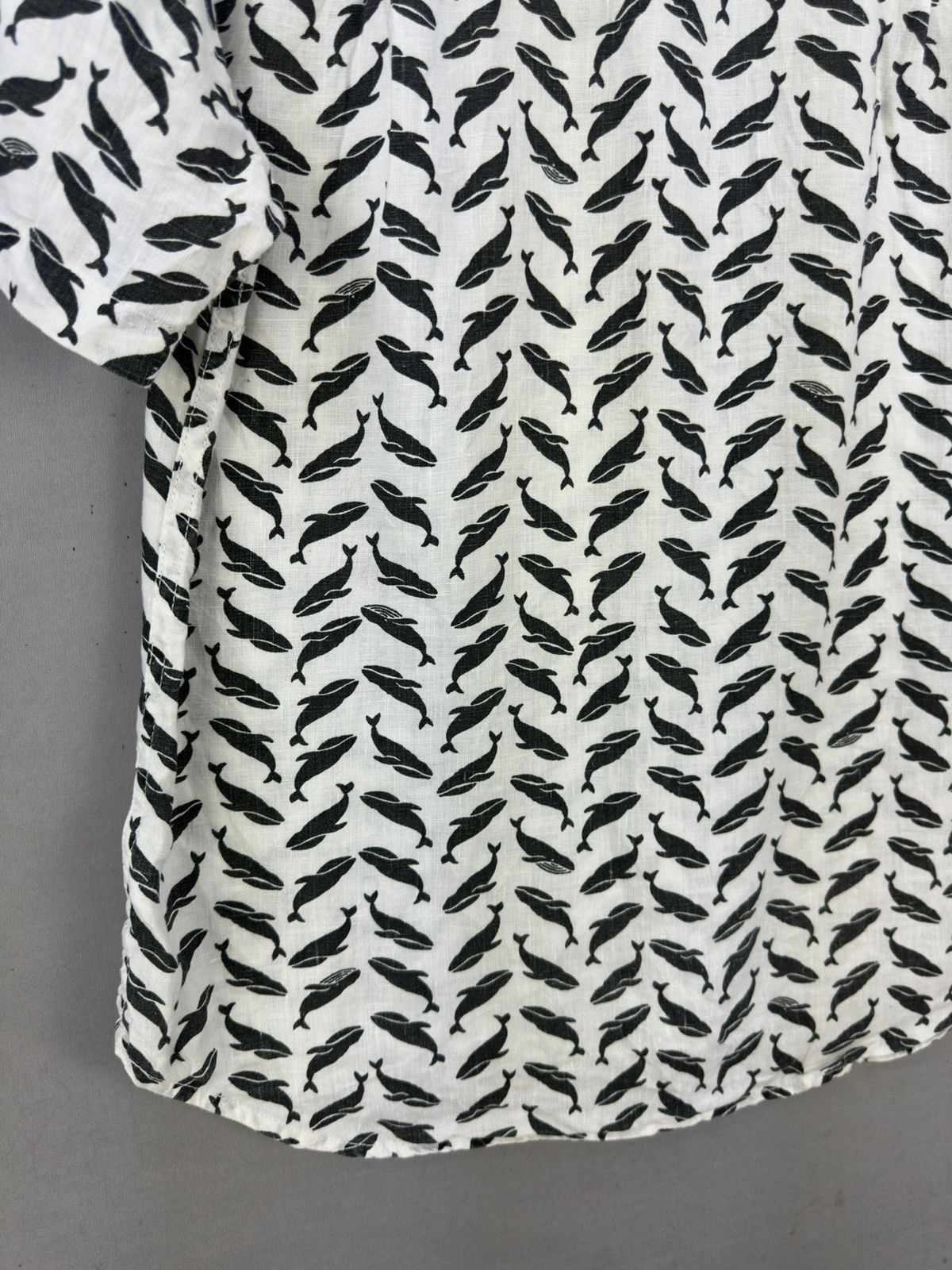 Japanese Brand Sunny Clouds Whale Motive Linen Shirt Short Sleeve Size US M / EU 48-50 / 2 - 6 Thumbnail