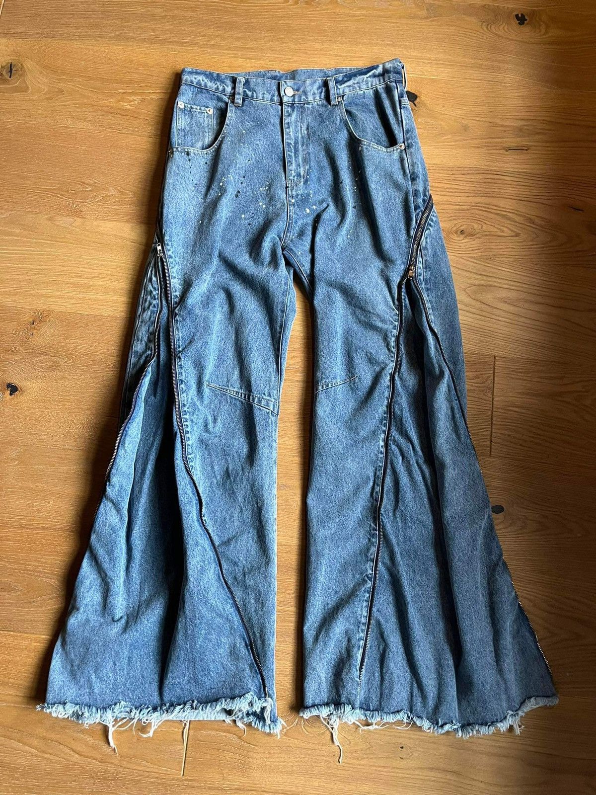 image of Vintage Paynestar Heroin Zip Flared Denim in Blue, Men's (Size 34)