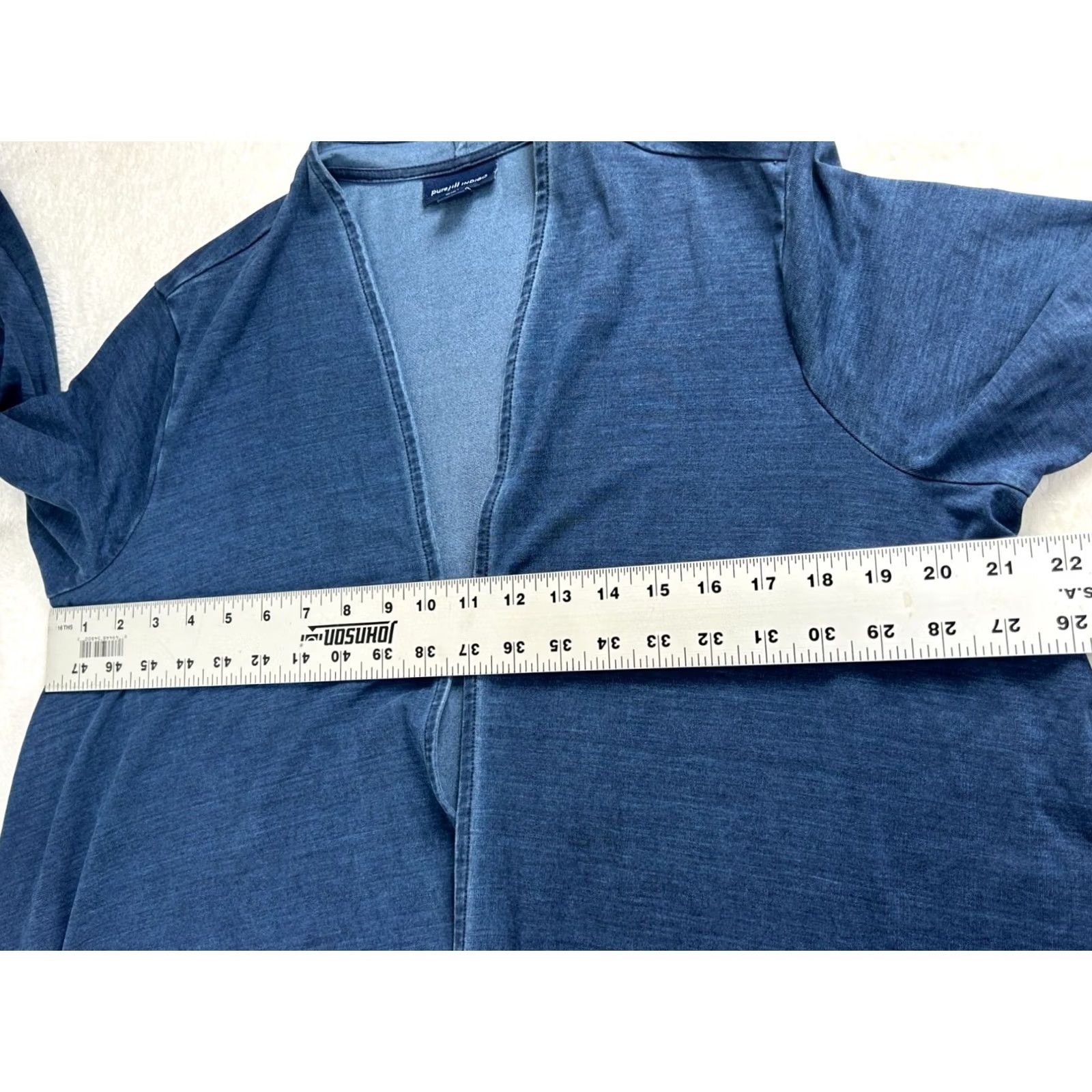J. Jill J. Jill Pure Jill Indigo Blue Open Front Cardigan Lightweight Petite Medium PM Womens Cardigan Indigo Open Front Lightweight Petite Medium PM Size M / US 6-8 / IT 42-44 - 7 Thumbnail