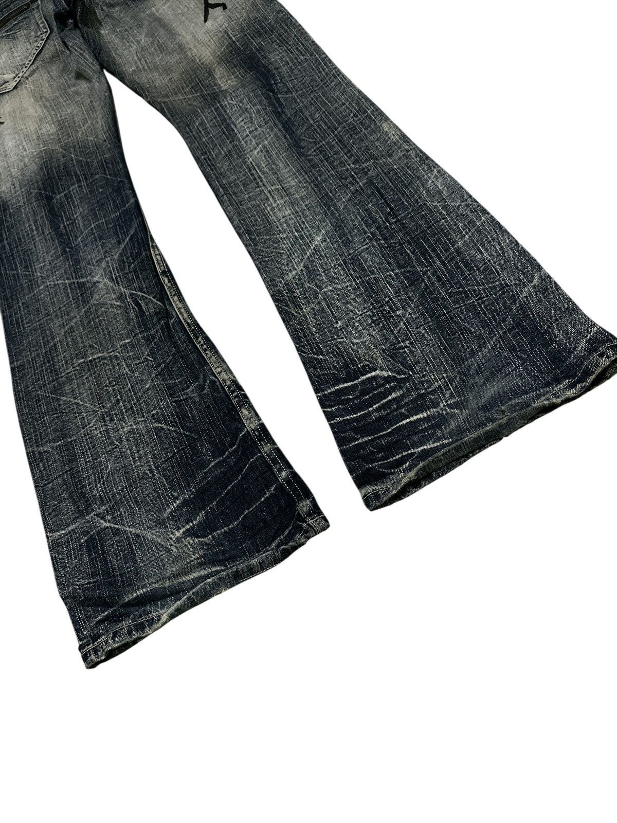 Japanese Brand 2000s Sorridere Mudwax Flare Distress 🎌💥 Size US 34 / EU 50 - 3 Thumbnail
