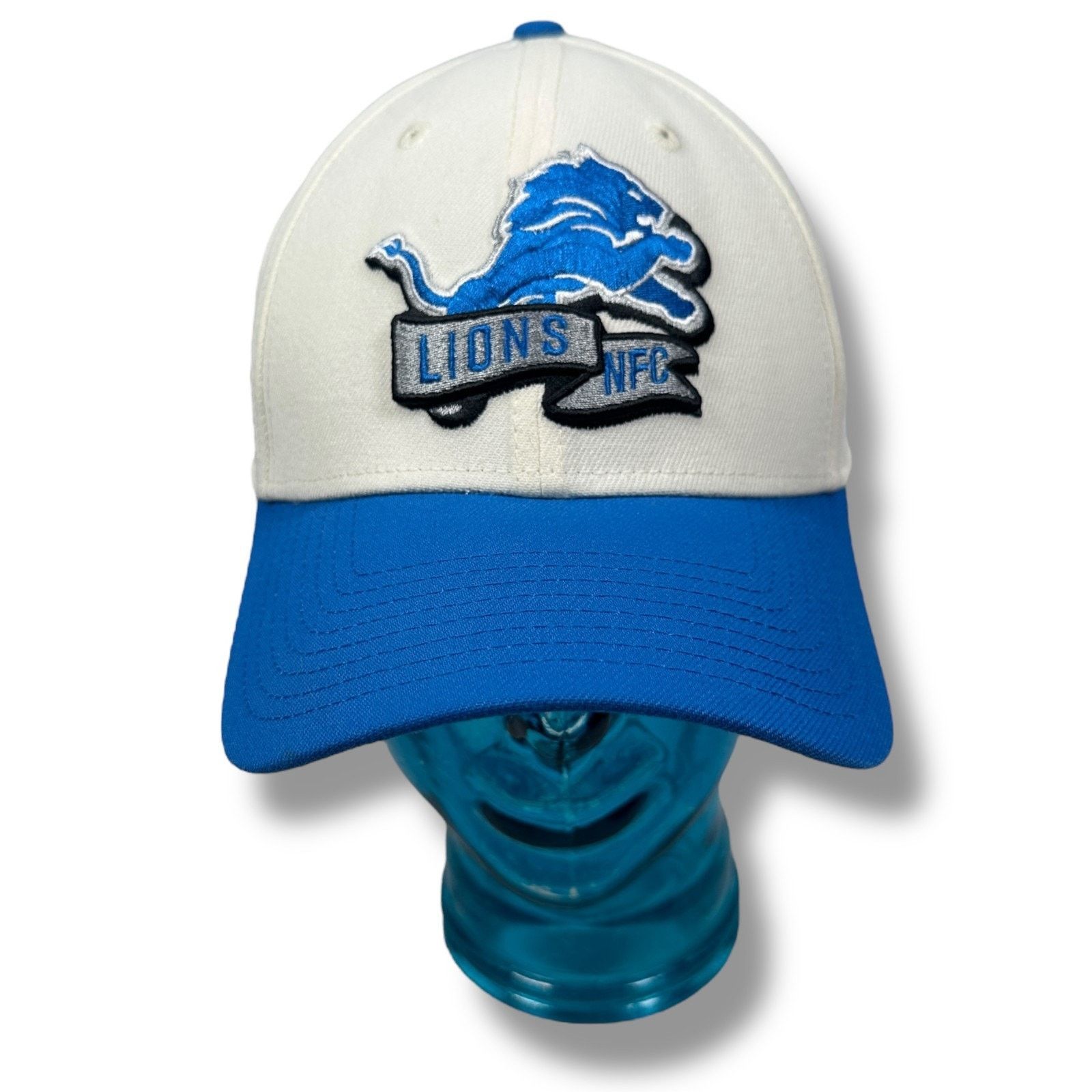 New Era New Era 39THIRTY Detroit Hat L XL Cream Blue Jamaal Williams Size ONE SIZE - 1 Thumbnail