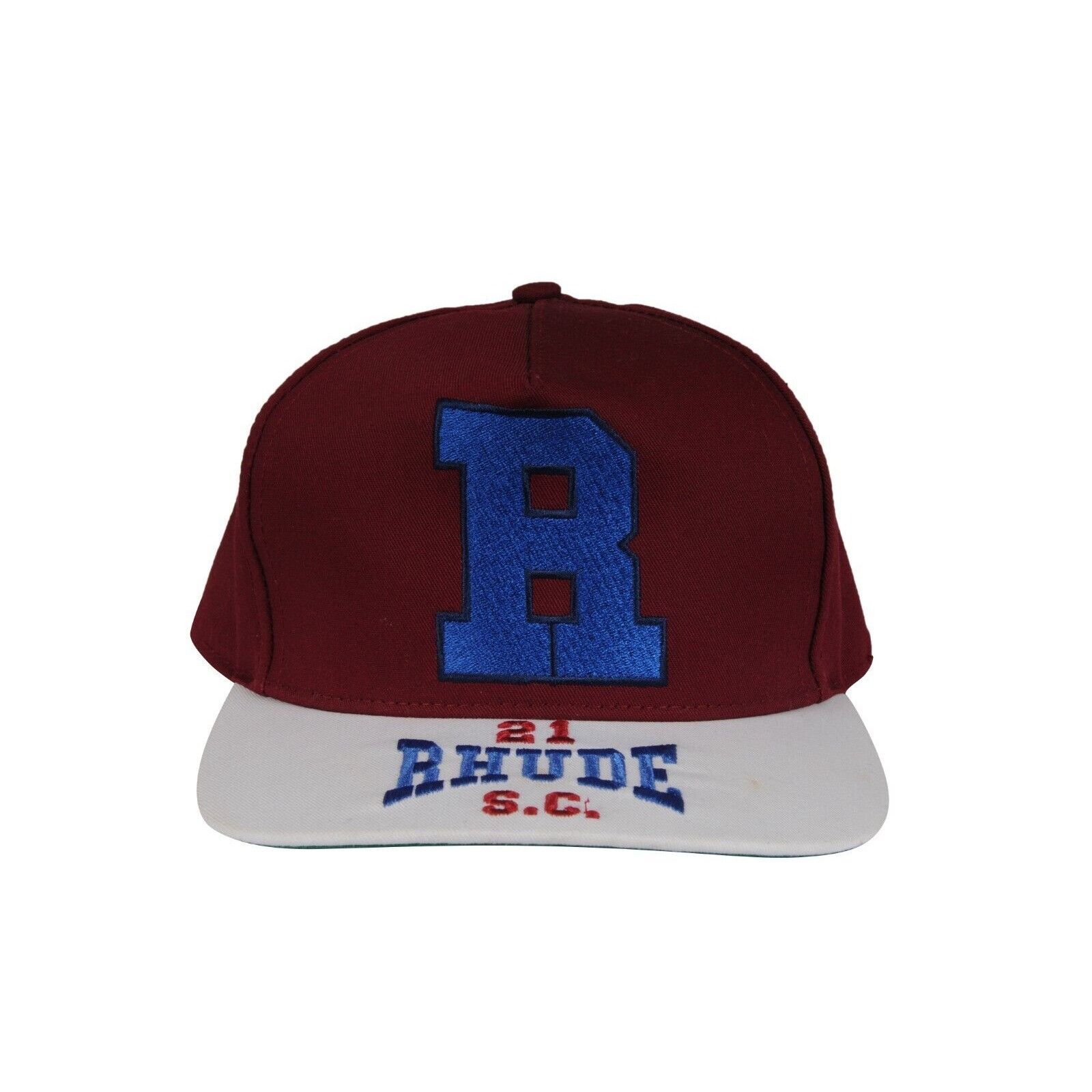 Rhude Embroidered 21 R S.C. Baseball Cap Red Burgundy - 02378 Size ONE SIZE - 2 Thumbnail