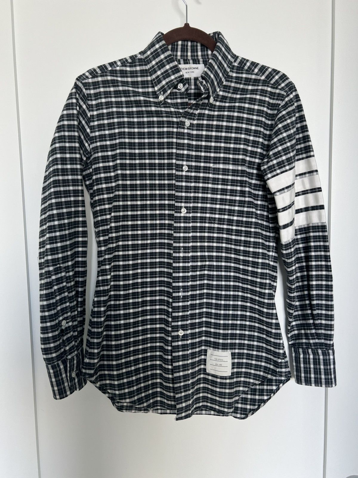 Thom Browne Plaid 4 Bar Flannel Shirt sz 1 (Small)