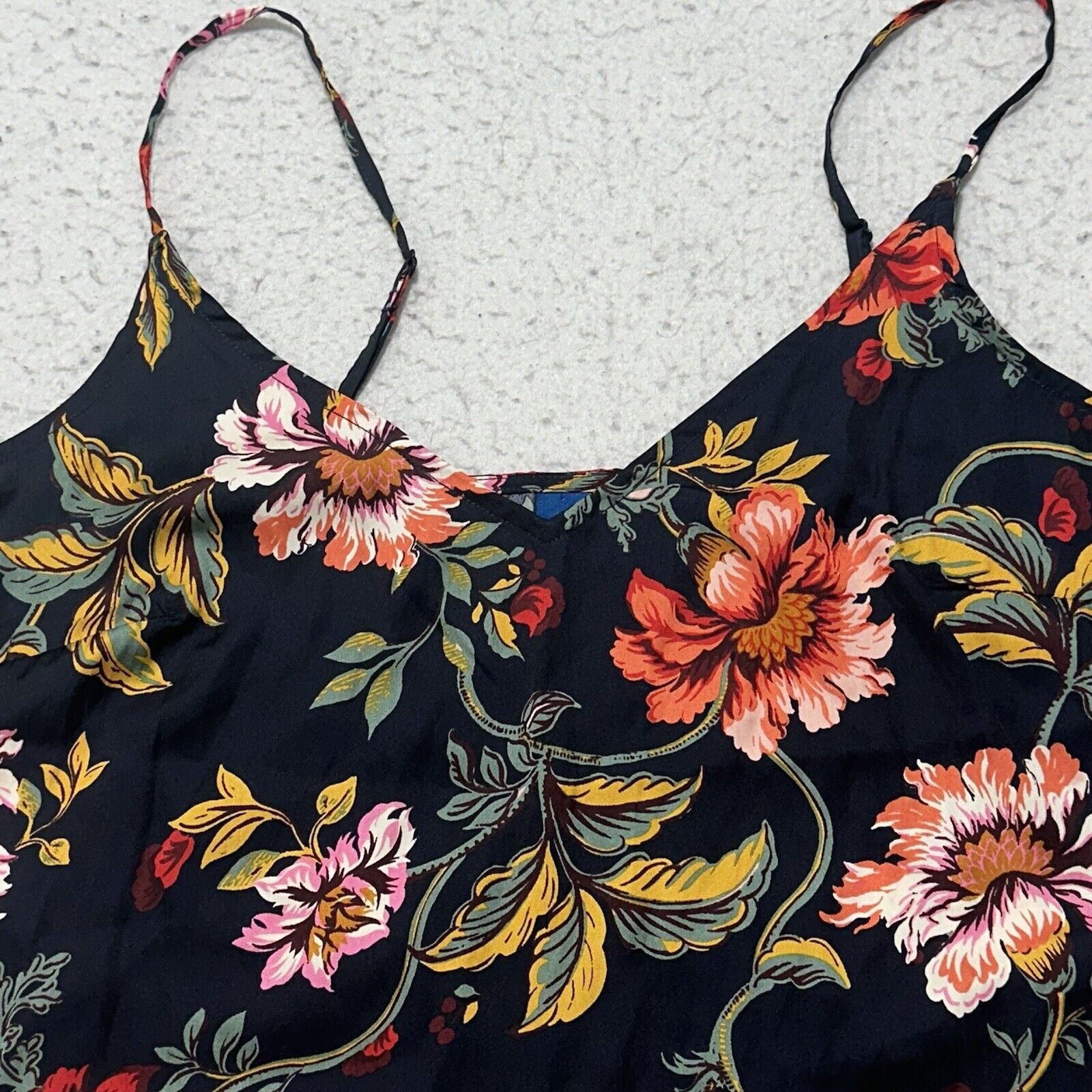 Old Navy Old Navy Small Navy Blue Floral Pajama Tank Top Lightweight Size S / US 4 / IT 40 - 4 Thumbnail