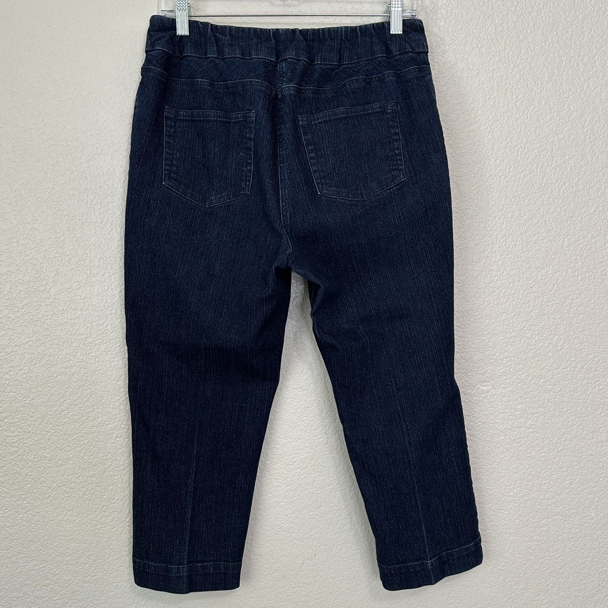 Other Soft Surroundings Blue Denim Stretch Capri Pull-On Pants Size 31" - 4 Thumbnail