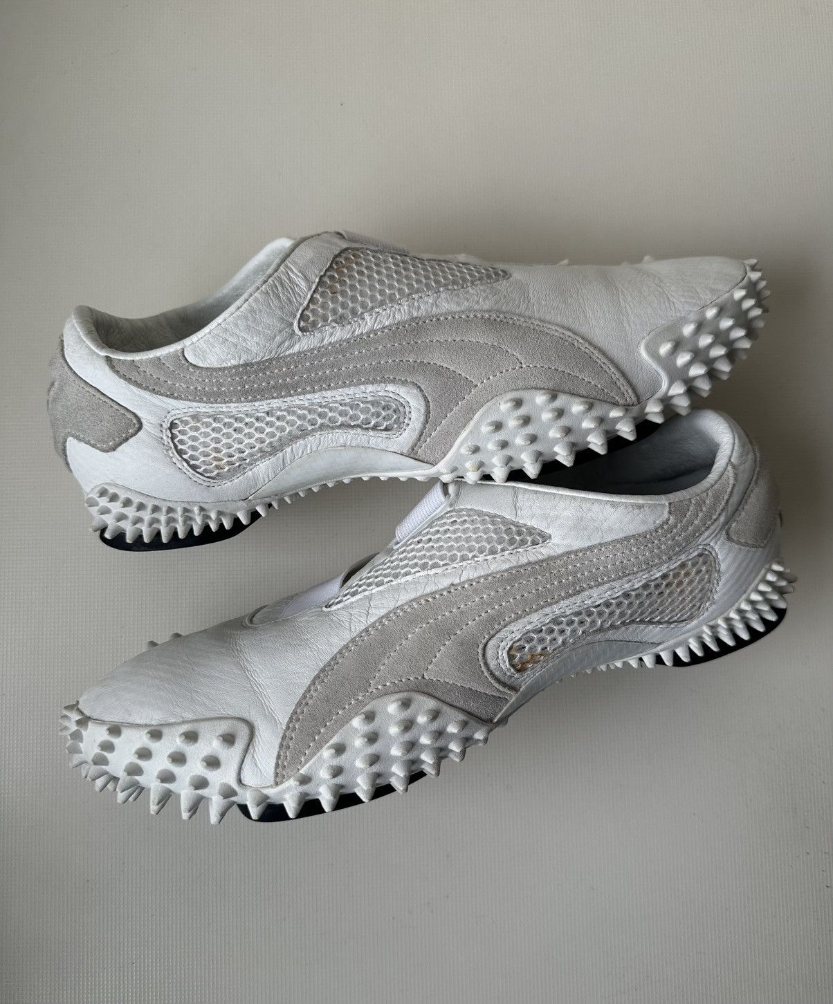 Puma Puma Ur Mostro (2004) white leather archive spike sole shoes Size US 8 / EU 41 - 1 Thumbnail