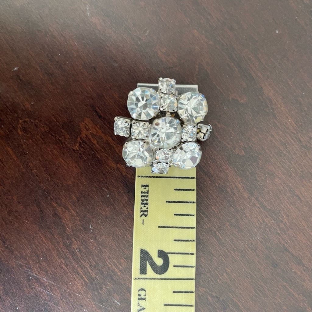 Vintage Vintage Rhinestone Cluster Button Clip On Earrings Size ONE SIZE - 7 Thumbnail