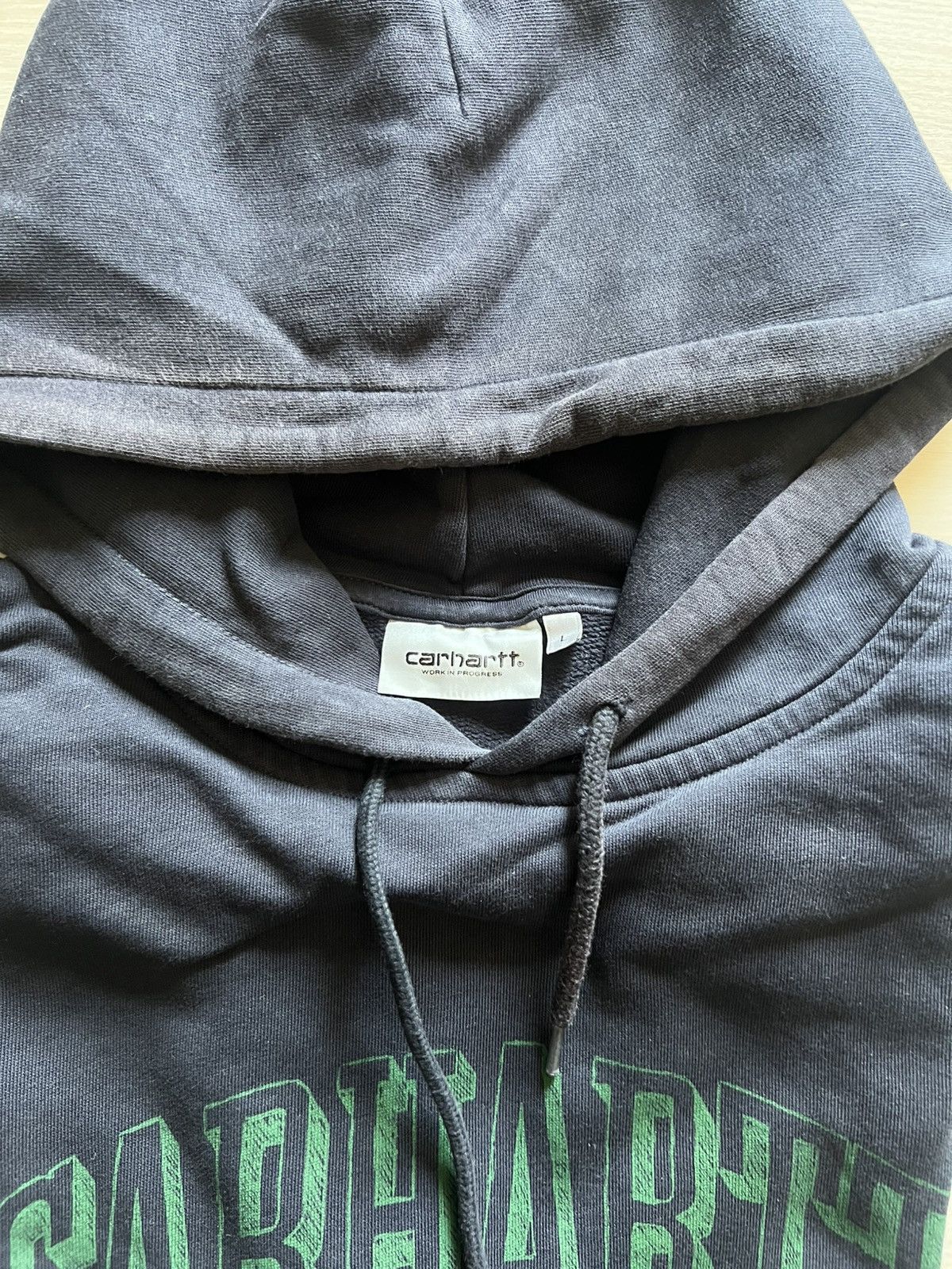 Carhartt Carhartt WIP Black Hoodie – Green Logo Front – Size L Size US L / EU 52-54 / 3 - 3 Thumbnail