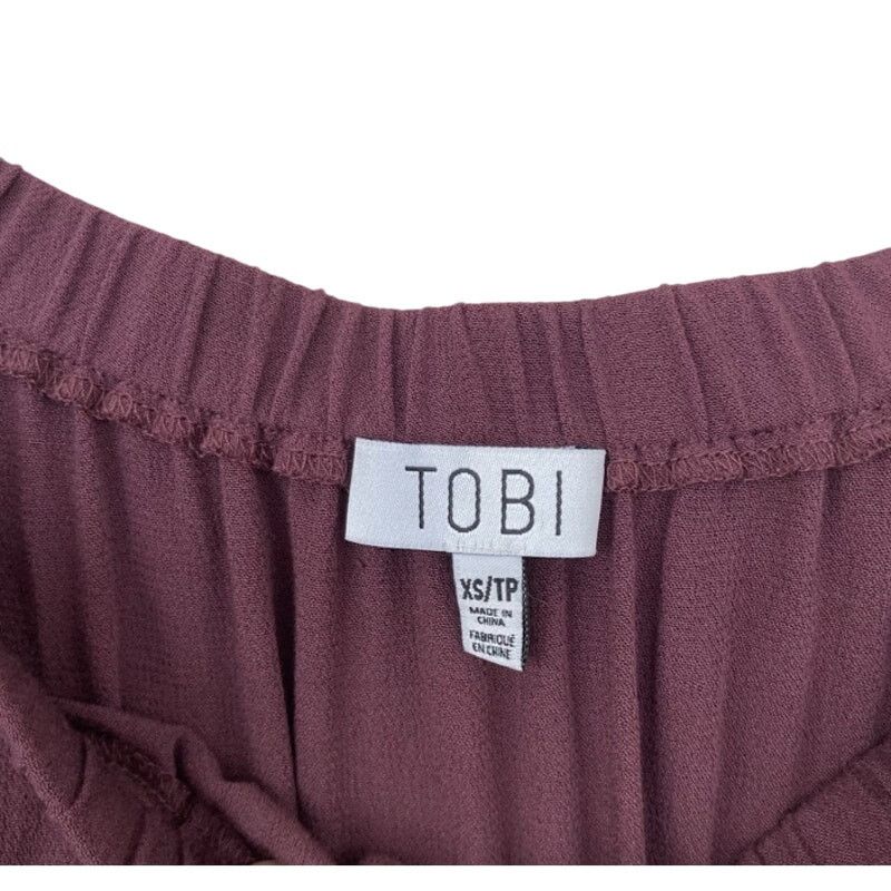 Other Tobi Maroon Off The Shoulder Long Sleeve Shirt Sz XS Size XS / US 0-2 / IT 36-38 - 3 Thumbnail