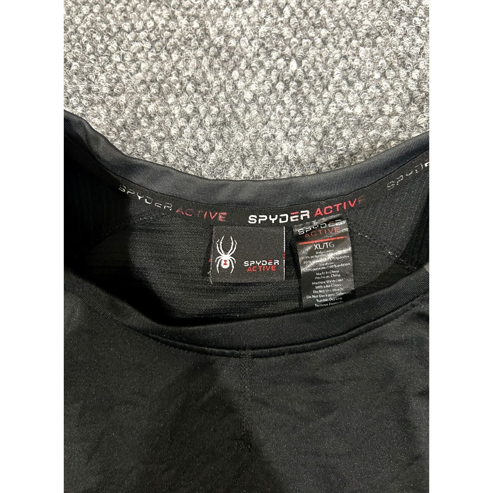 Spyder Spyder Mens XL Black Long Sleeve Shirt Activewear Compression Base Layer ProWeb Moisture Wicking Athletic Tee Shirt Sports Shirt Size US XL / EU 56 / 4 - 5 Thumbnail