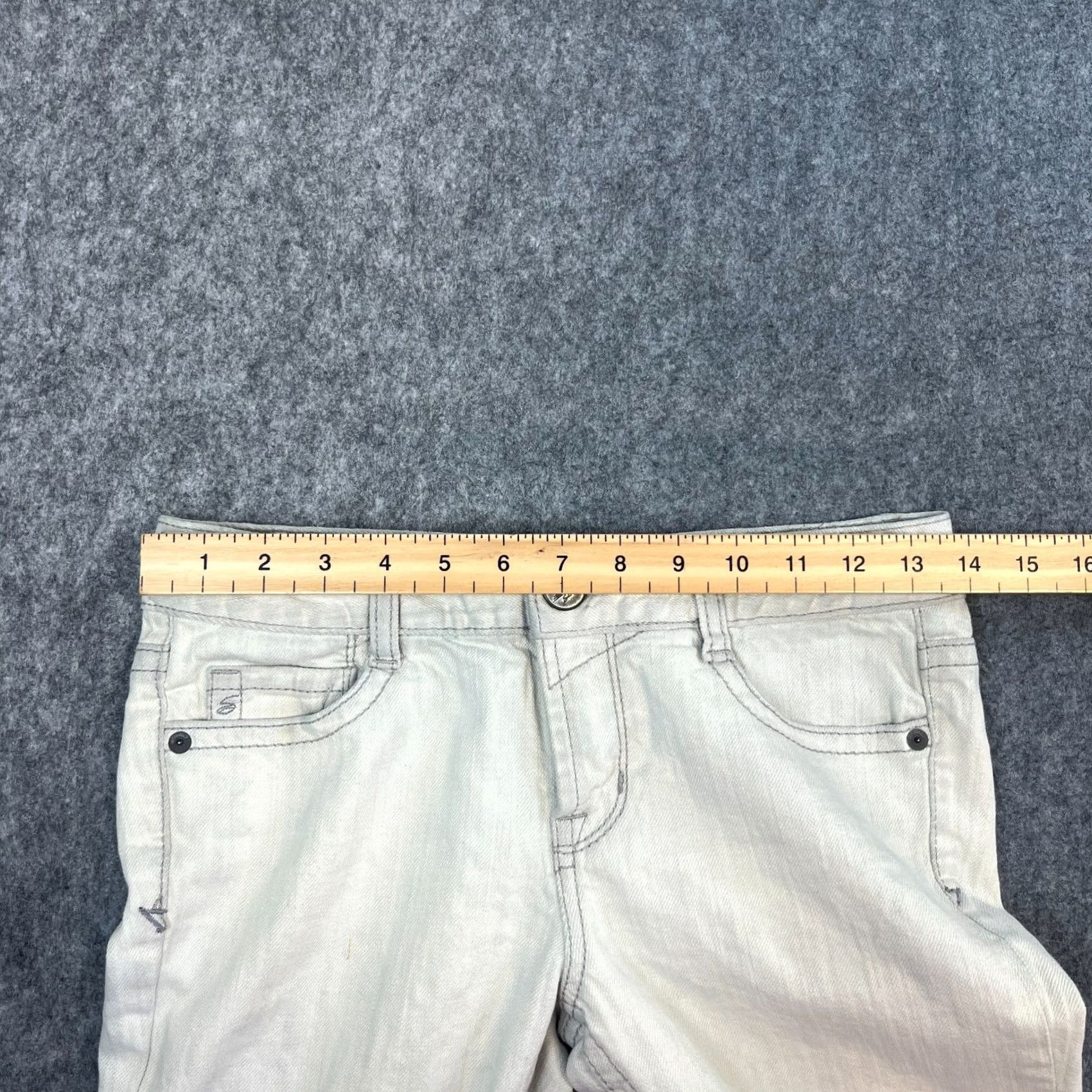 Vintage 7Seven Womens Jeans Bootcut 27 29 UK 8 Stone Grey Low Rise Y2K Jeans Crew Neck? Size 30" / US 8 / IT 44 - 7 Thumbnail