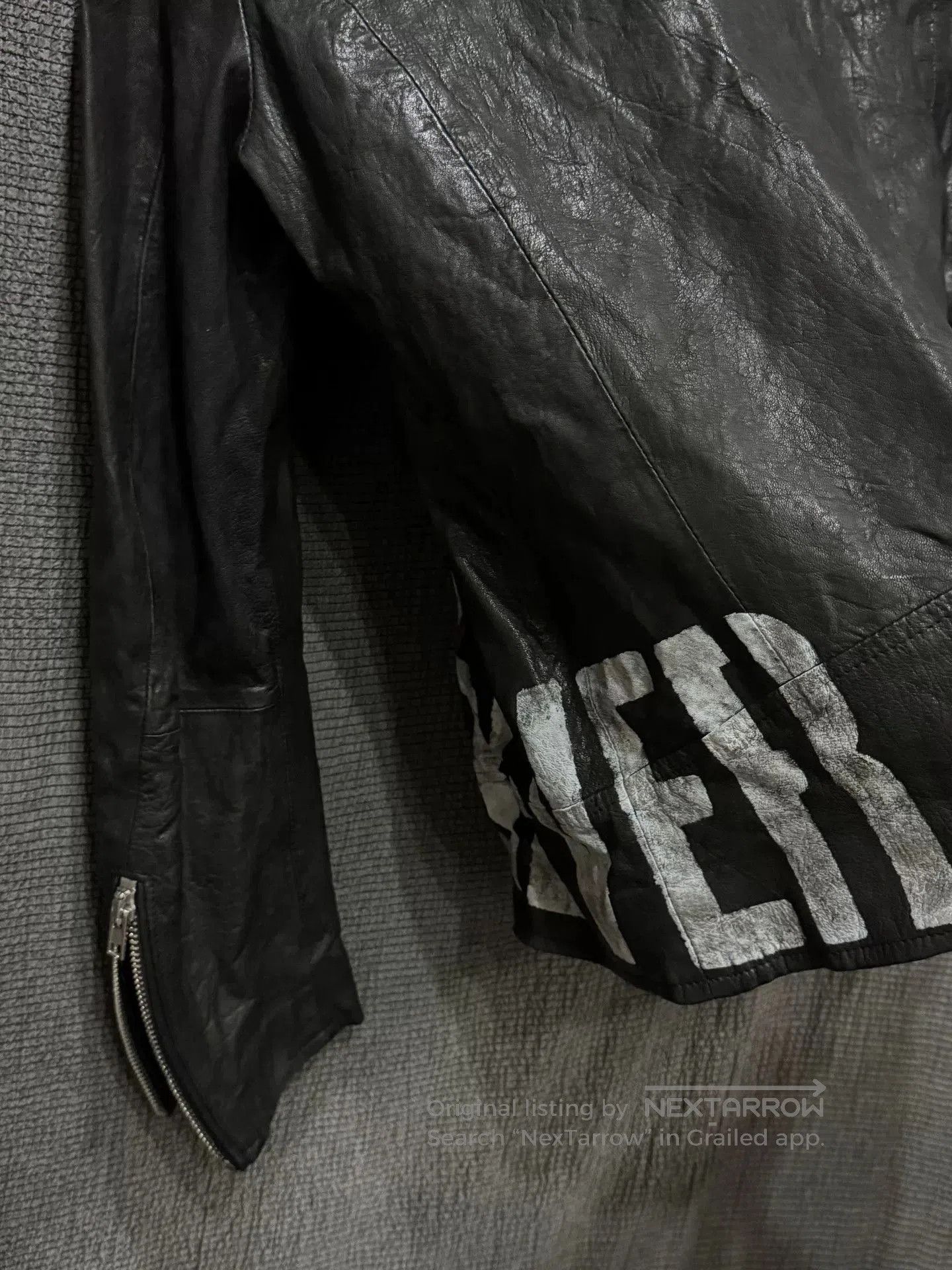 Japanese Brand Italian Rock Graphic Leather Jacket. Size US M / EU 48-50 / 2 - 7 Thumbnail
