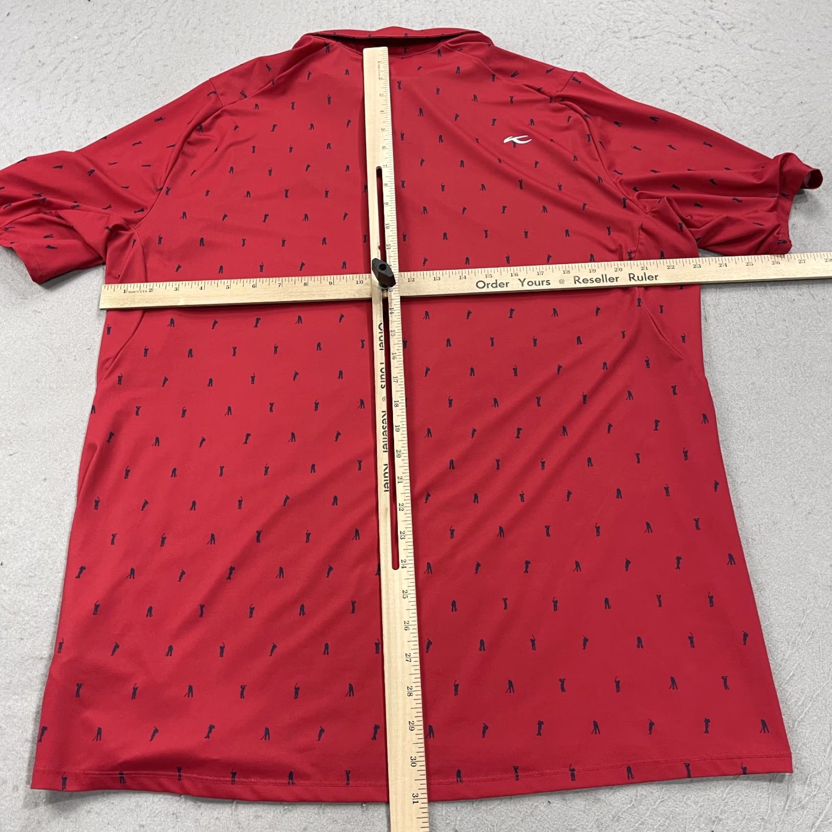 KJUS KJUS Polo Shirt Mens XL 54 Red Golf Performance Button Collared Short Sleeve Geometric Logo Casual Activewear Butterfield Country Club Size US XL / EU 56 / 4 - 7 Thumbnail