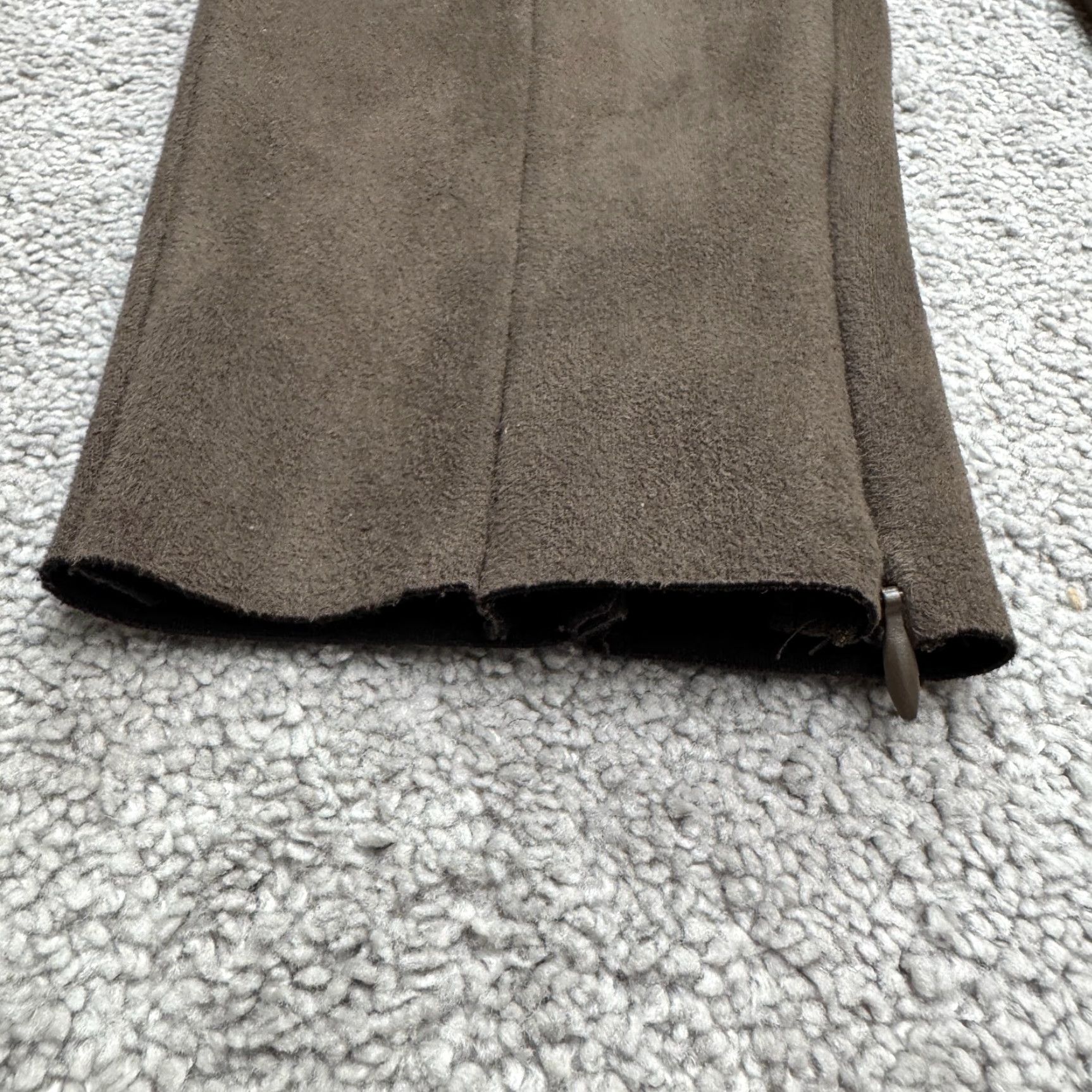 Zara Zara Basic Faux Suede High Rise Moto Trouser Pants Womens Medium Brown High Rise Size 32" / US 10 / IT 46 - 6 Thumbnail
