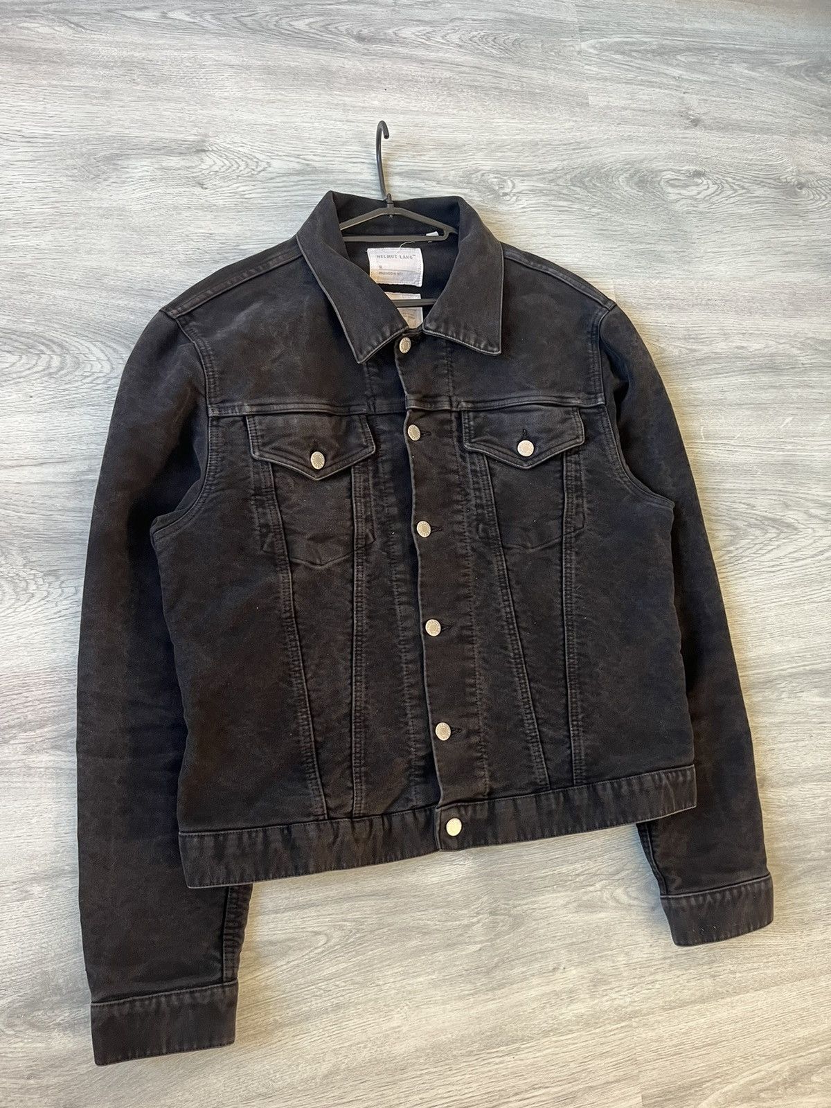 helmut lang 1999 wax coated denim jacket Helmut Lang 1999 Black