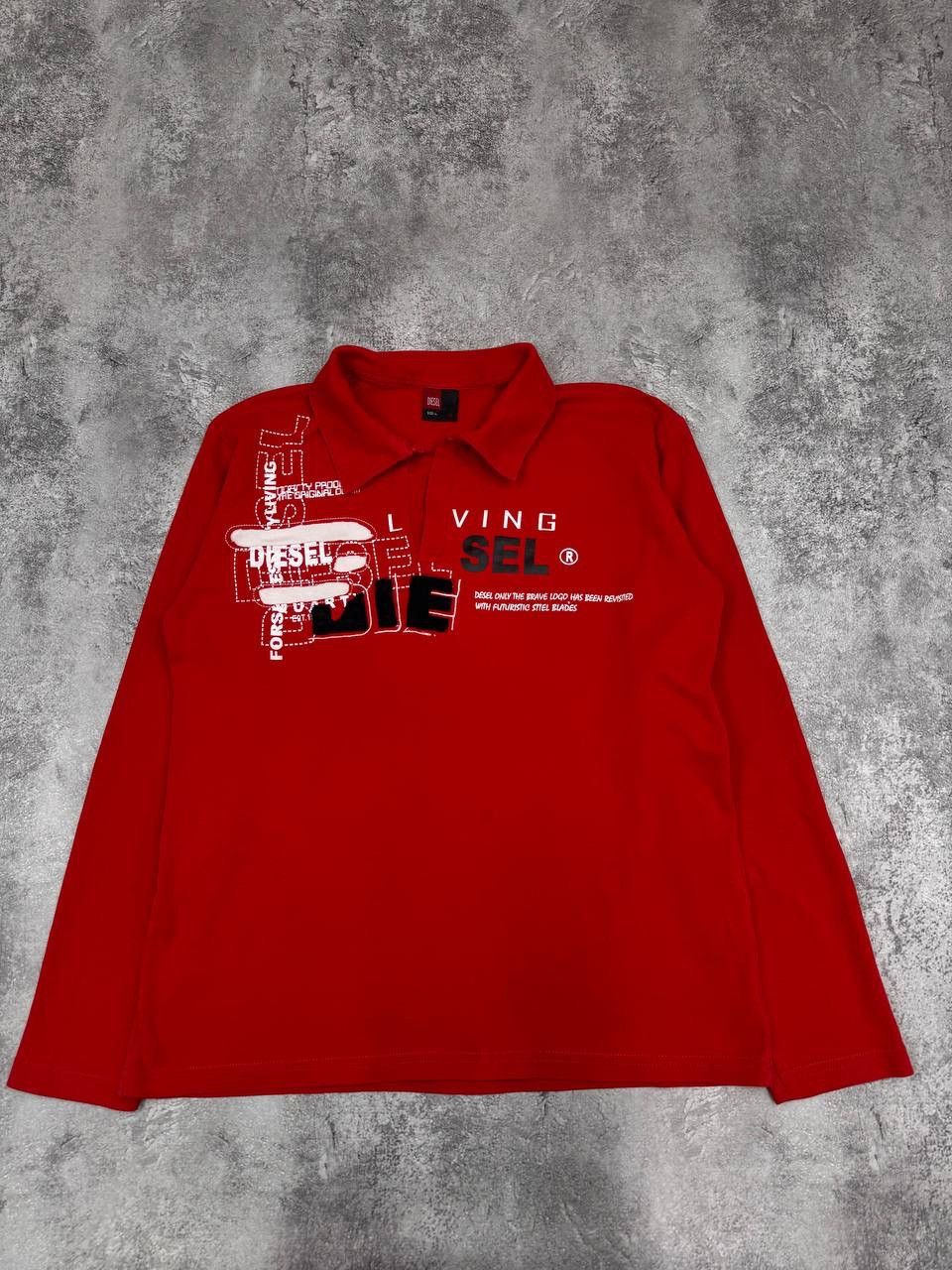 Diesel Diesel Men's Long Sleeve Polo Shirt Red Size L Size US L / EU 52-54 / 3 - 1 Thumbnail