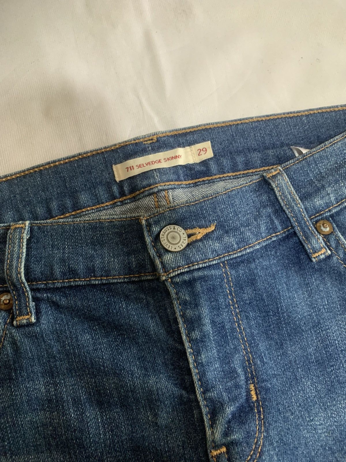 Levi's Selvedge Distressed Levi's Slim Jeans Denim Long Pants Size US 28 / EU 44 - 4 Thumbnail