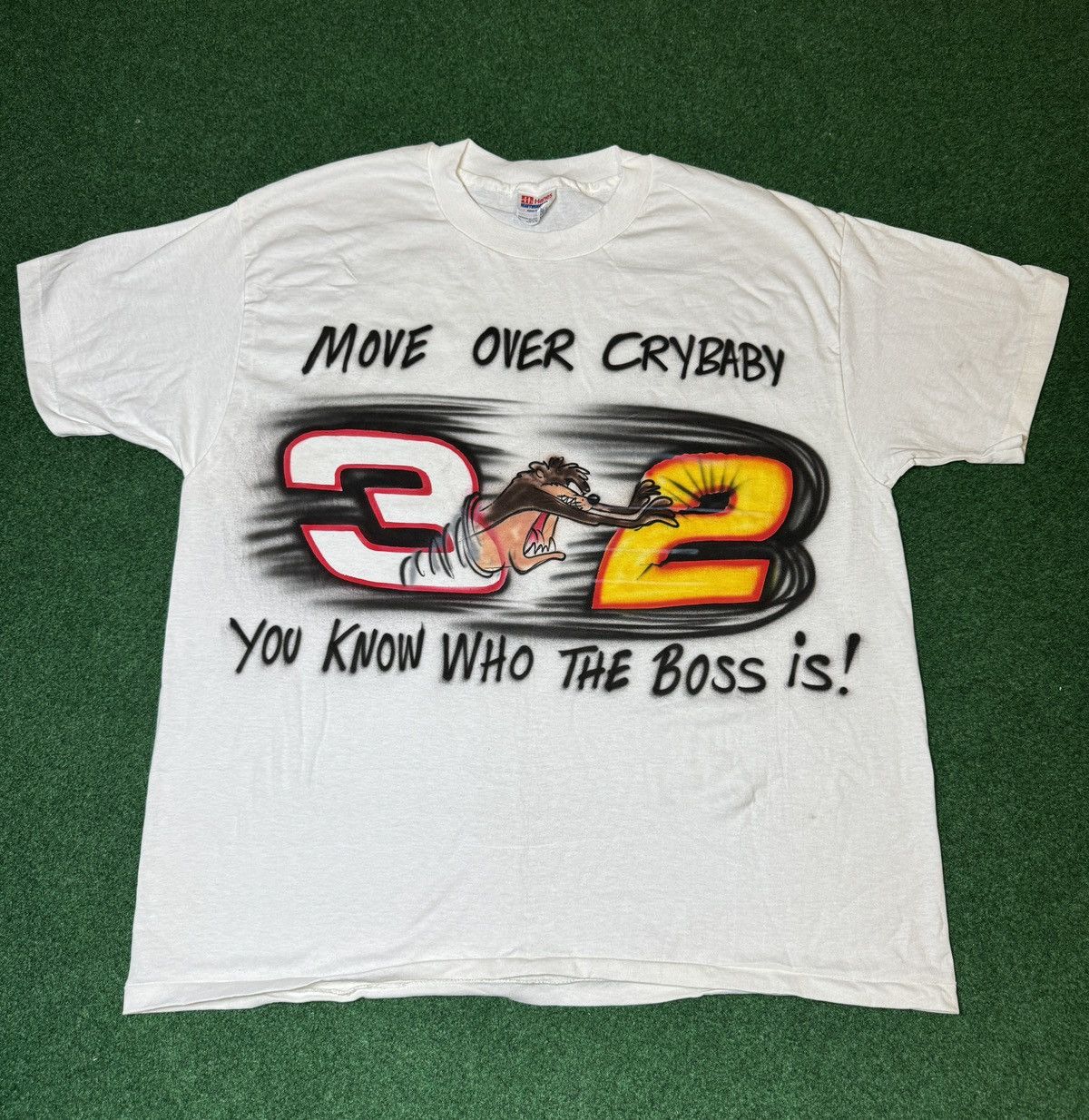 Hanes × Vintage Vtg 90s Dale Earnhardt Taz Looney Tunes Cry Baby T Shirt Size US XL / EU 56 / 4 - 1 Thumbnail