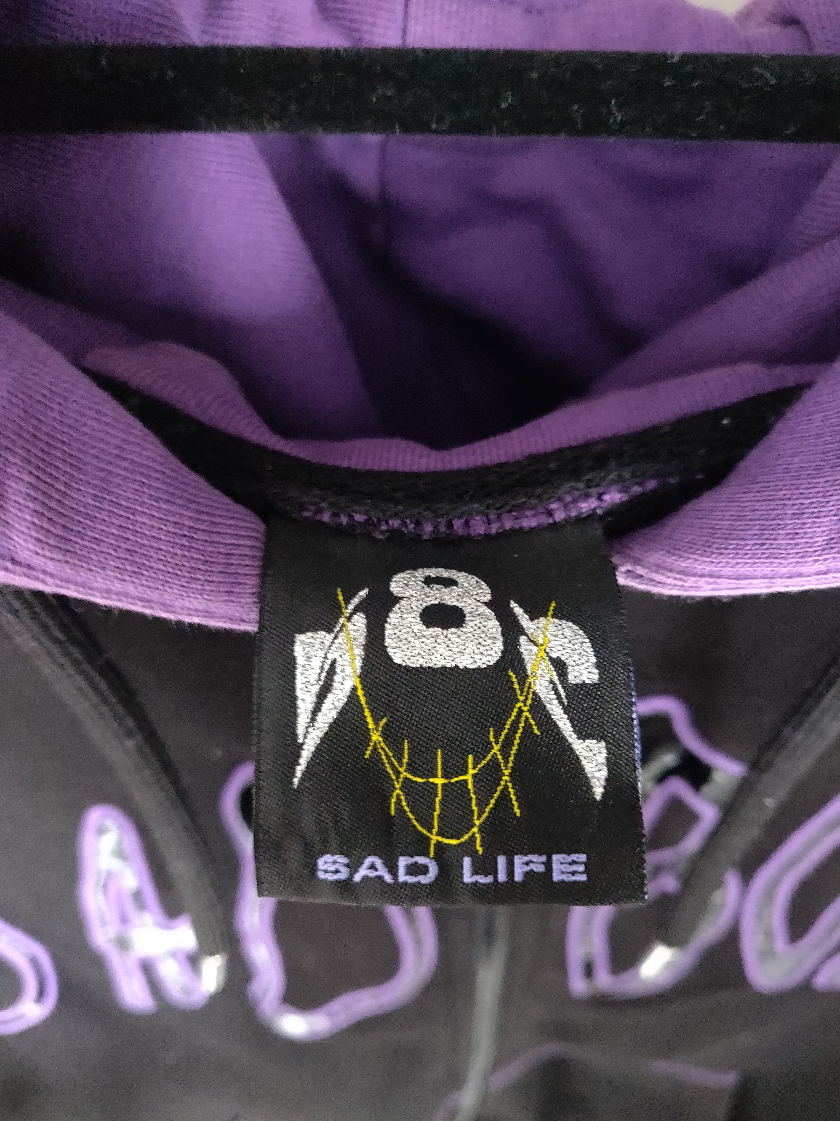 Sad Boys Yung Lean x Sadboys SBG Zip Hoodie 001 (Black/Purple) Size US M / EU 48-50 / 2 - 3 Thumbnail