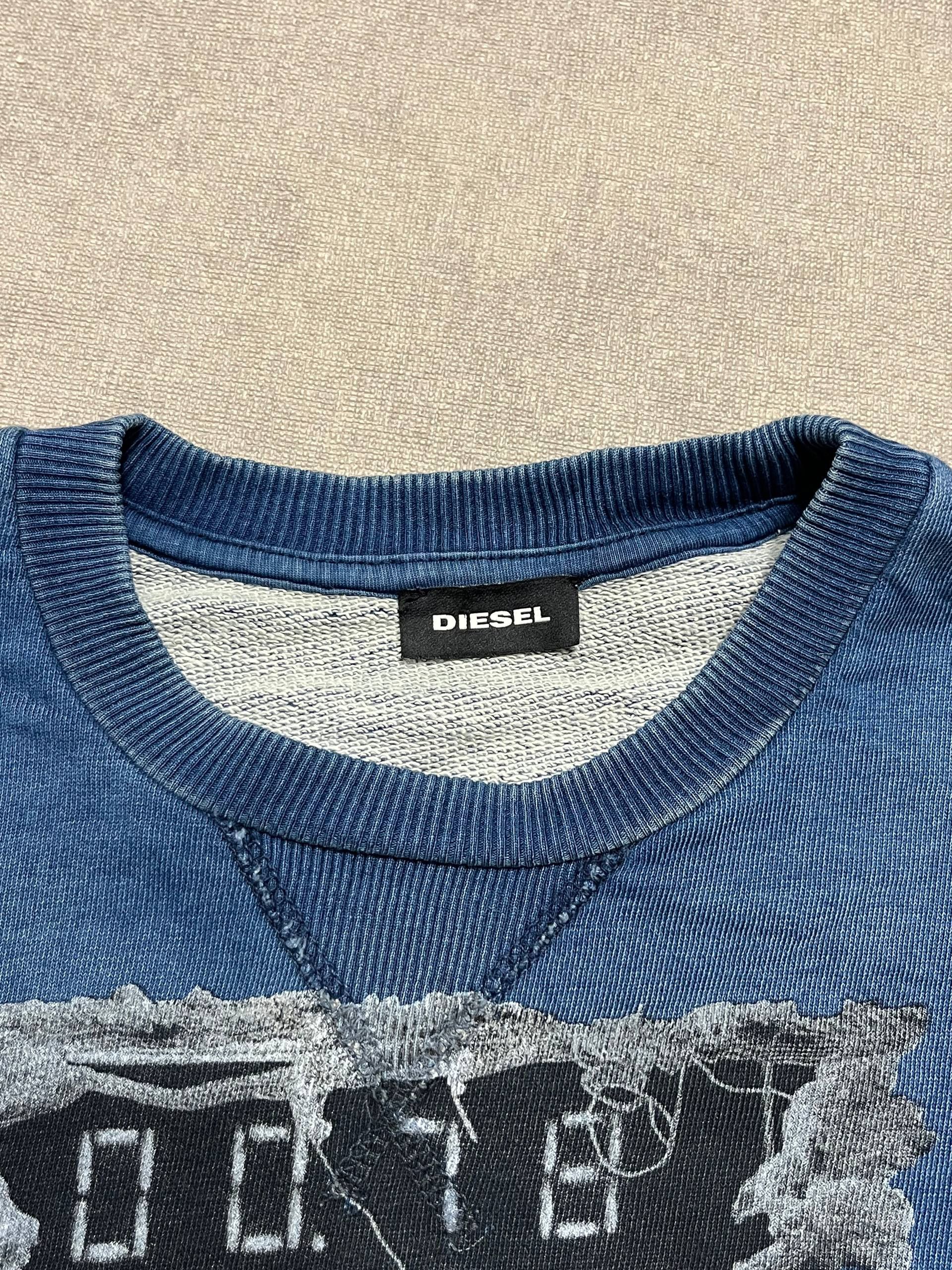 Diesel Vintage Diesel Blue Denim Sweatshirt Women`s Big Logo Sz 12 Size M / US 6-8 / IT 42-44 - 13 Thumbnail