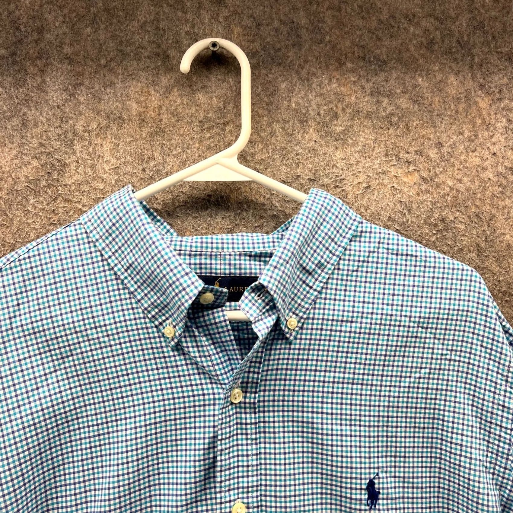 Ralph Lauren Ralph Lauren Shirt Mens XL Blue Button-Down Gingham Oxford Pony Stretch Plaid Shirt Size US XL / EU 56 / 4 - 6 Thumbnail