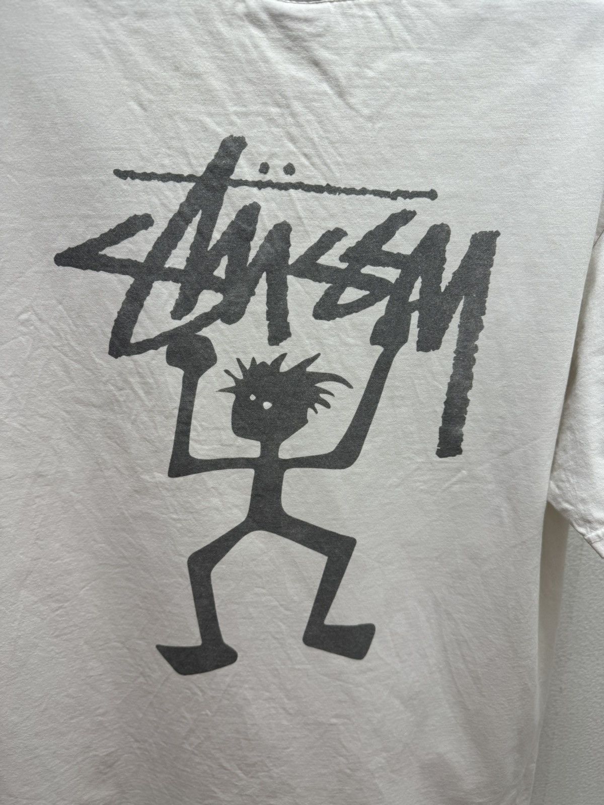 Stussy big logo vintage white t-shirt L sz madeinusa