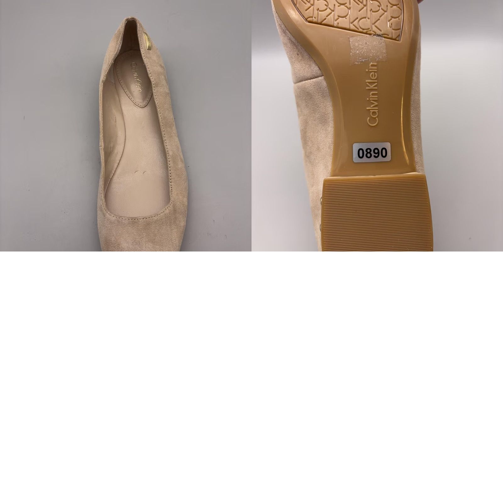 Calvin Klein Calvin Klein Flats Womens Size 7 Beige Suede Ballet Stud Heel Frederica Shoes Size US 7 / IT 37 - 9 Thumbnail
