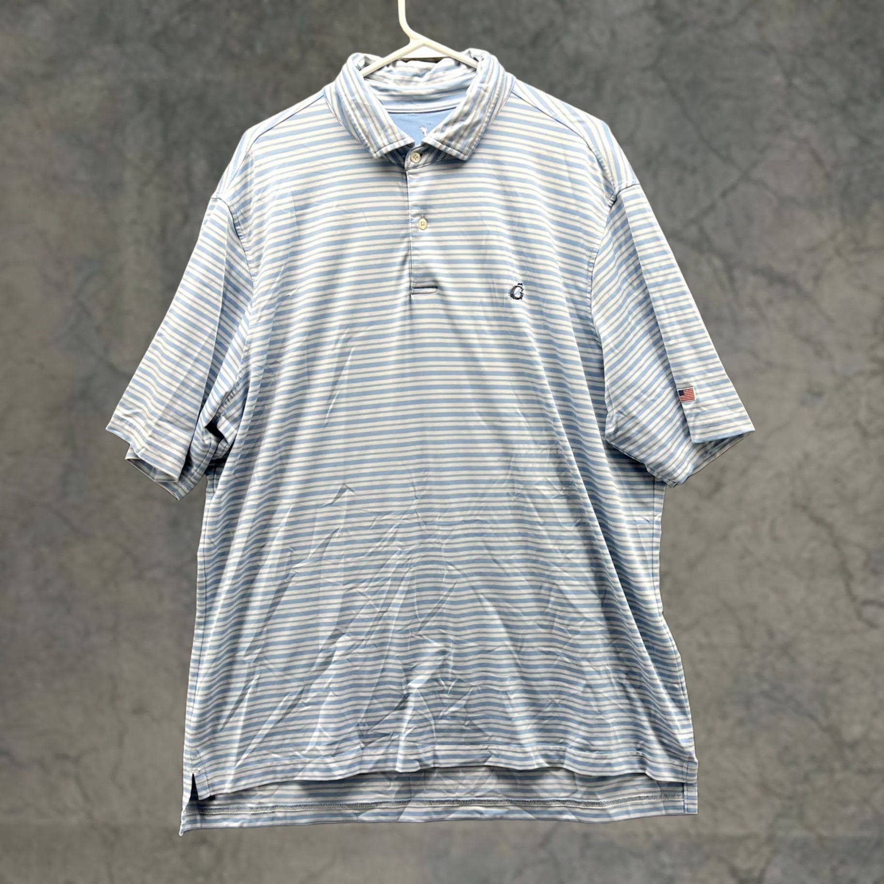 Vintage Fairway & Greene Polo Shirt Mens XL Blue Stripes USA Golf Golfer Club Course Shirt Size US XL / EU 56 / 4 - 1 Thumbnail